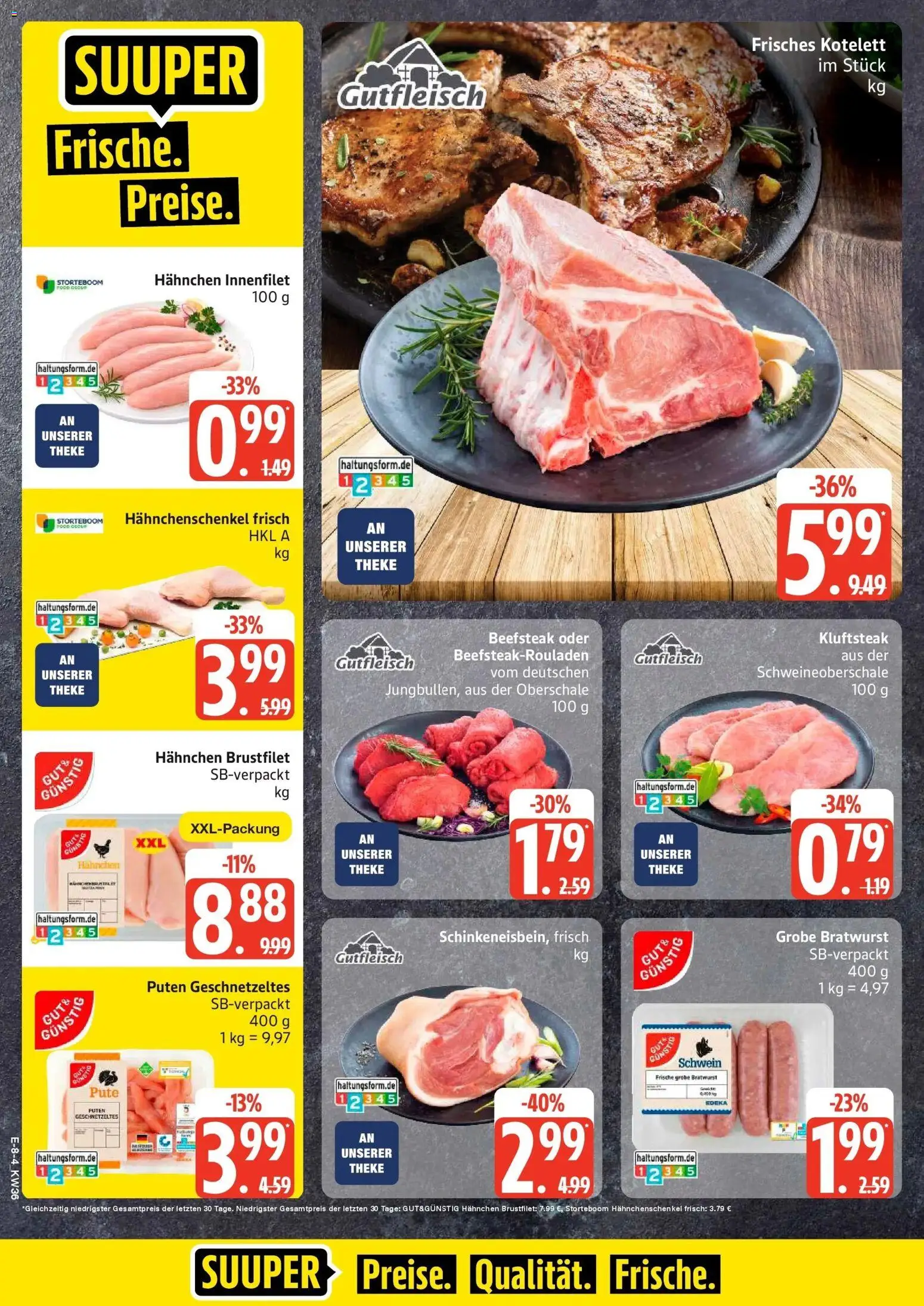 Edeka Prospekt Stralsund (ab 31.08.2026) » Angebote Online | Seite: 10 | Produkte: Pute, Hahnchenschenkel, Theke, Bratwurst