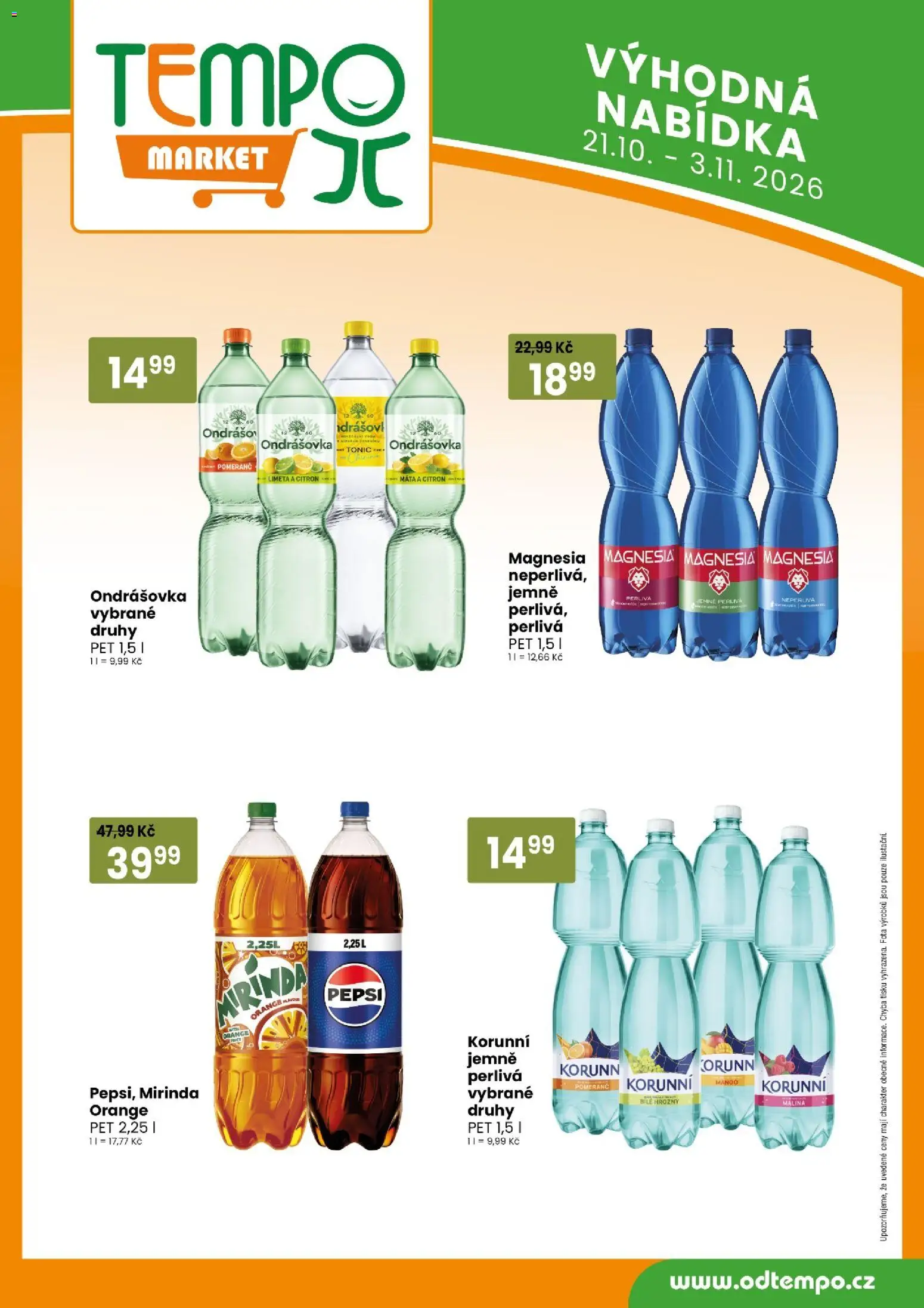 Tempo leták - Tuty od 21.10.2026 | Strana: 13 | Produkty: Ondrášovka, Pepsi, Magnesia, Bílé hrozny