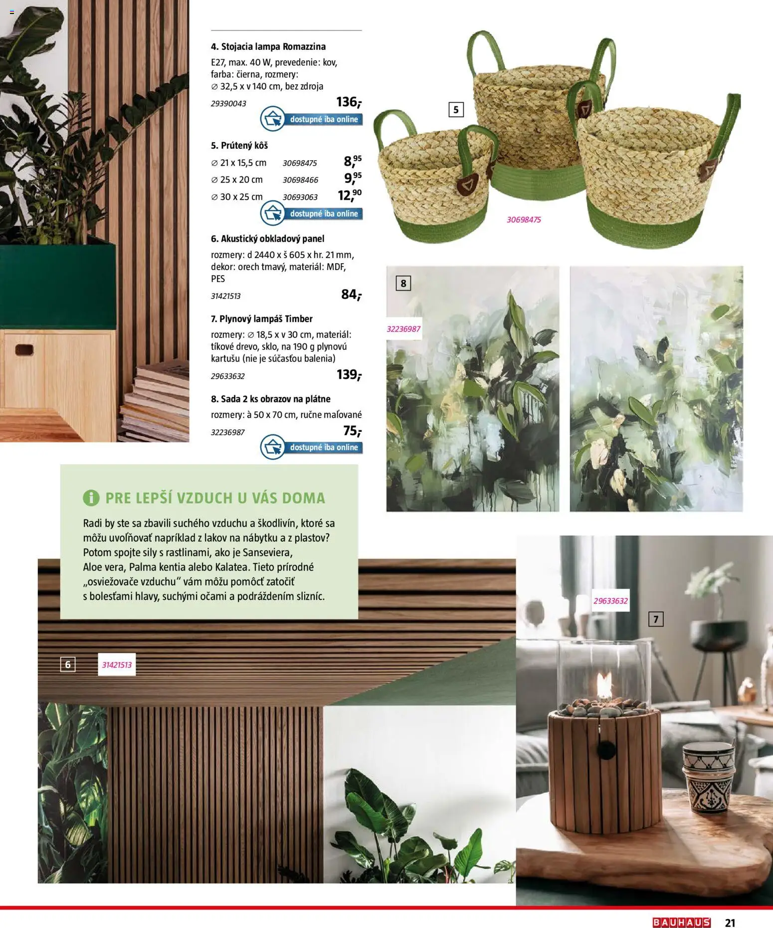 Nové Bauhaus akcie – leták je platný od 03.08.2026 | Strana: 21 | Produkty: Lampa, Kôš