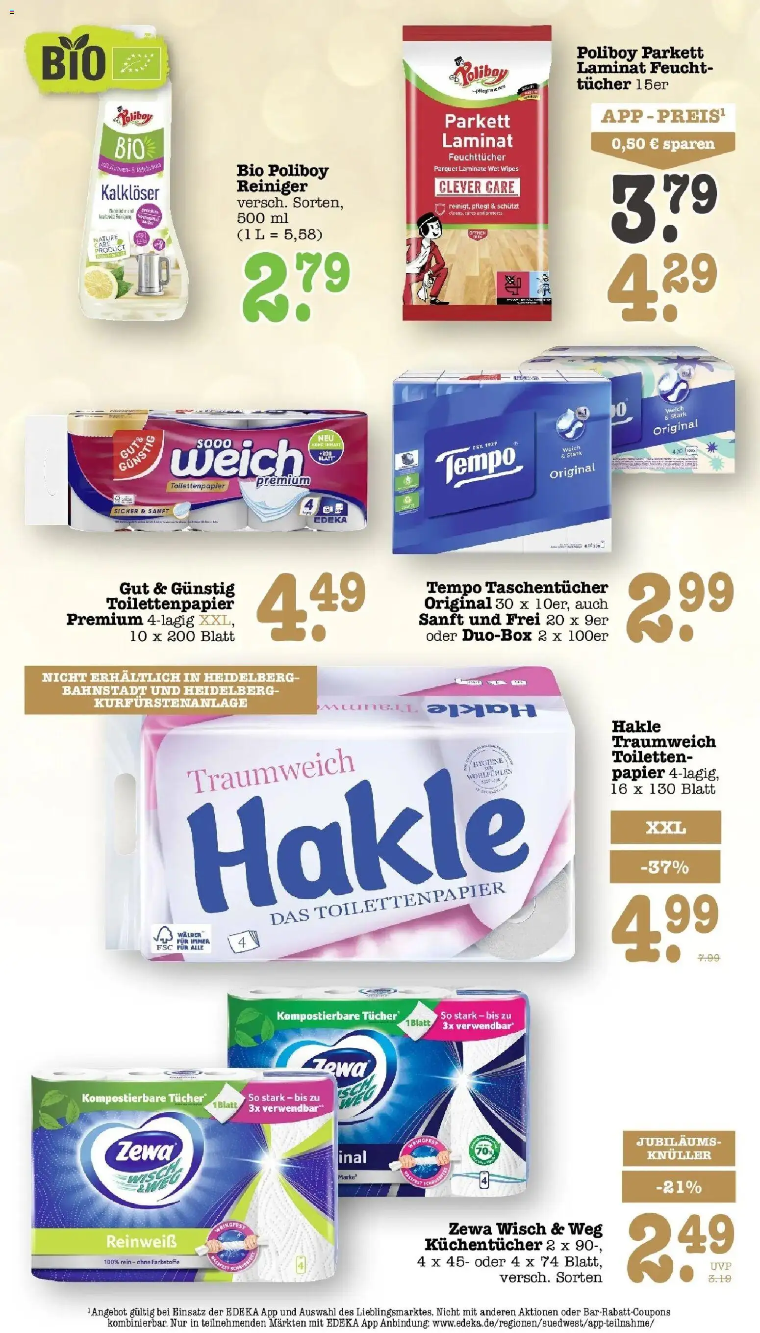 E center Prospekt Heidelberg (ab 12.10.2026) zum Blättern | Seite: 60 | Produkte: Taschentücher, Zewa, Tempo, Toilettenpapier