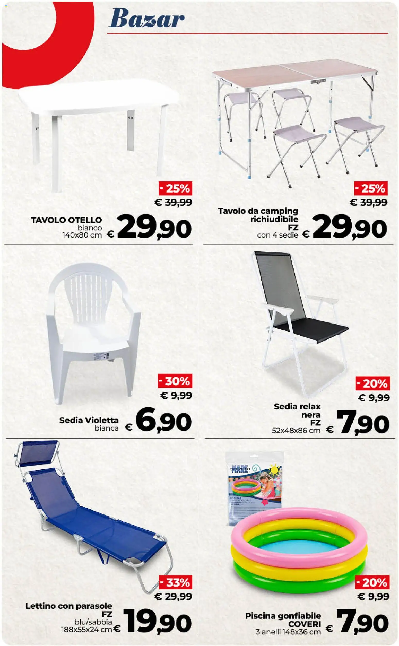 Volantino COOP del 31/07/2026 | Pagina: 50 | Prodotti: Piscina, Lettino, Tavolo, Sedia