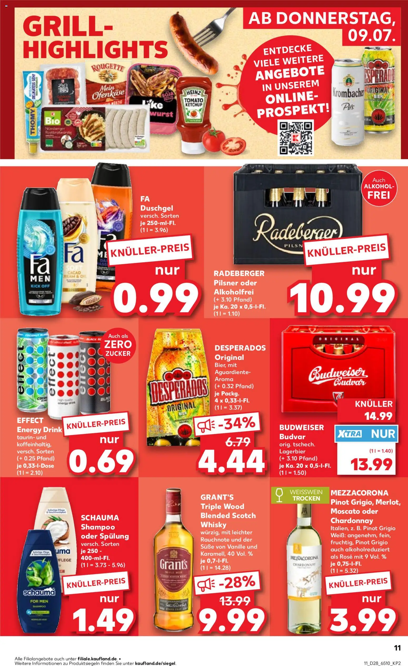 Kaufland Prospekt Köln – gültig ab 09.07.2026 | Seite: 11 | Produkte: Whisky, Weißwein, Zucker, Wurst