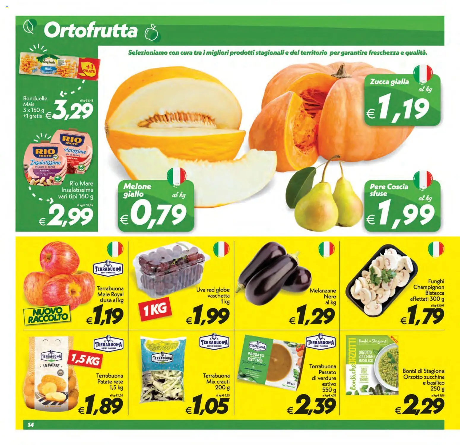 Volantino SuperConveniente del 01/09/2026 | Pagina: 14 | Prodotti: Patate, Uva, Zucchine, Insalata di tonno