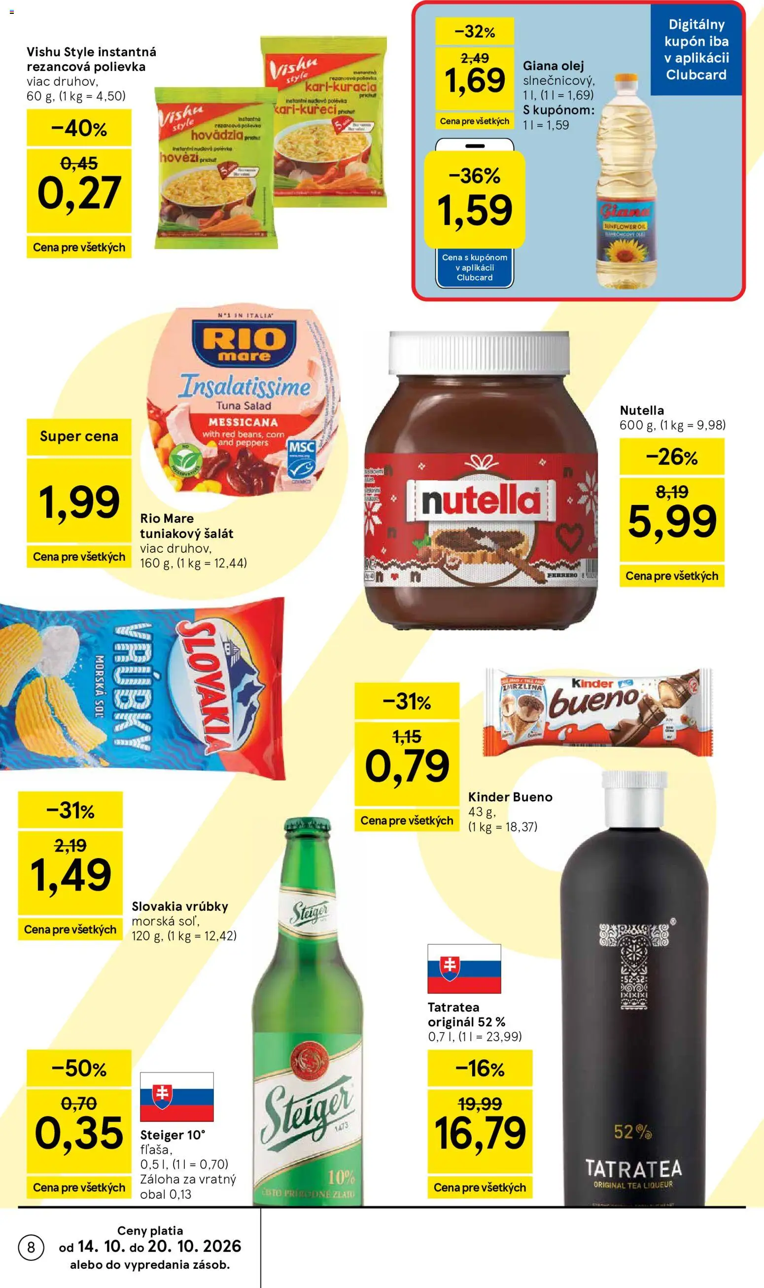 Nové Tesco akcie – leták je platný od 14.10.2026 | Strana: 8