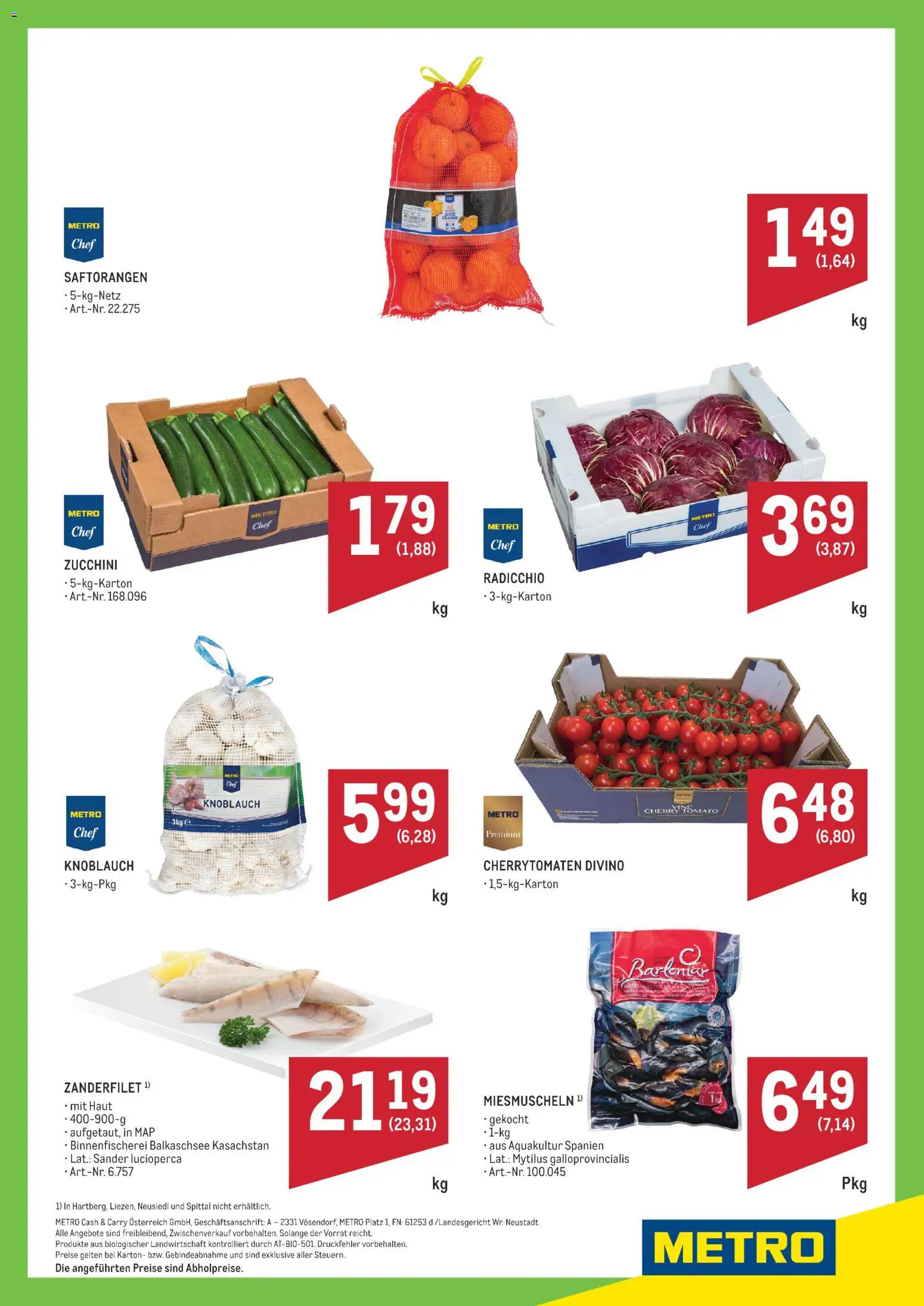 Metro angebote Ultrafrische Wochenhits gültig ab 02.11.2026 | Seite: 2 | Produkte: Knoblauch, Zucchini