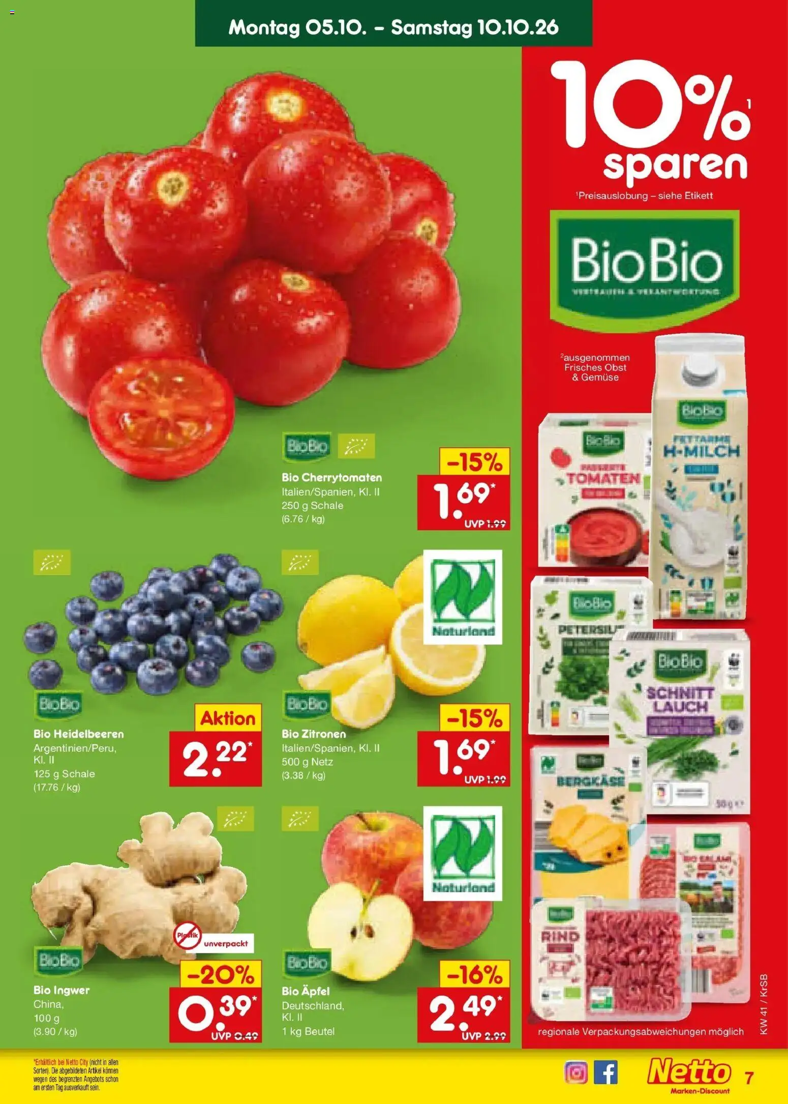 Netto Marken-Discount Prospekt Baesweiler (ab 05.10.2026) » Angebote | Seite: 7 | Produkte: Äpfel, Tomaten, Gemüse, Zitronen