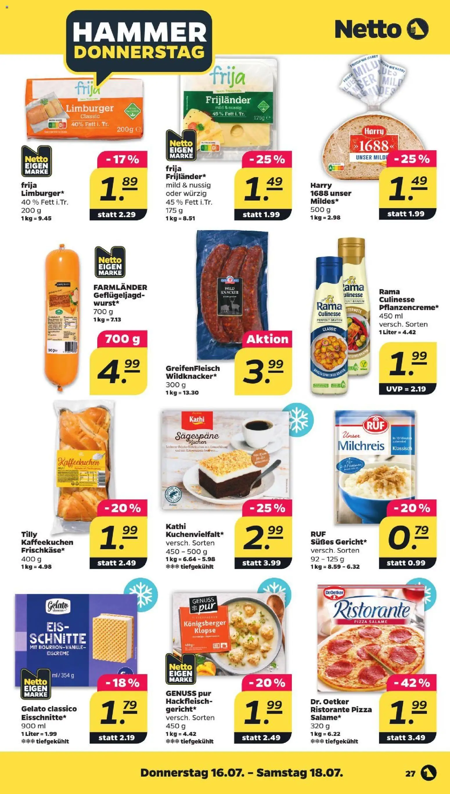 Netto Prospekt – gültig ab 13.07.2026 | Seite: 31 | Produkte: Ristorante, Rama, Eiscreme, Kuchen