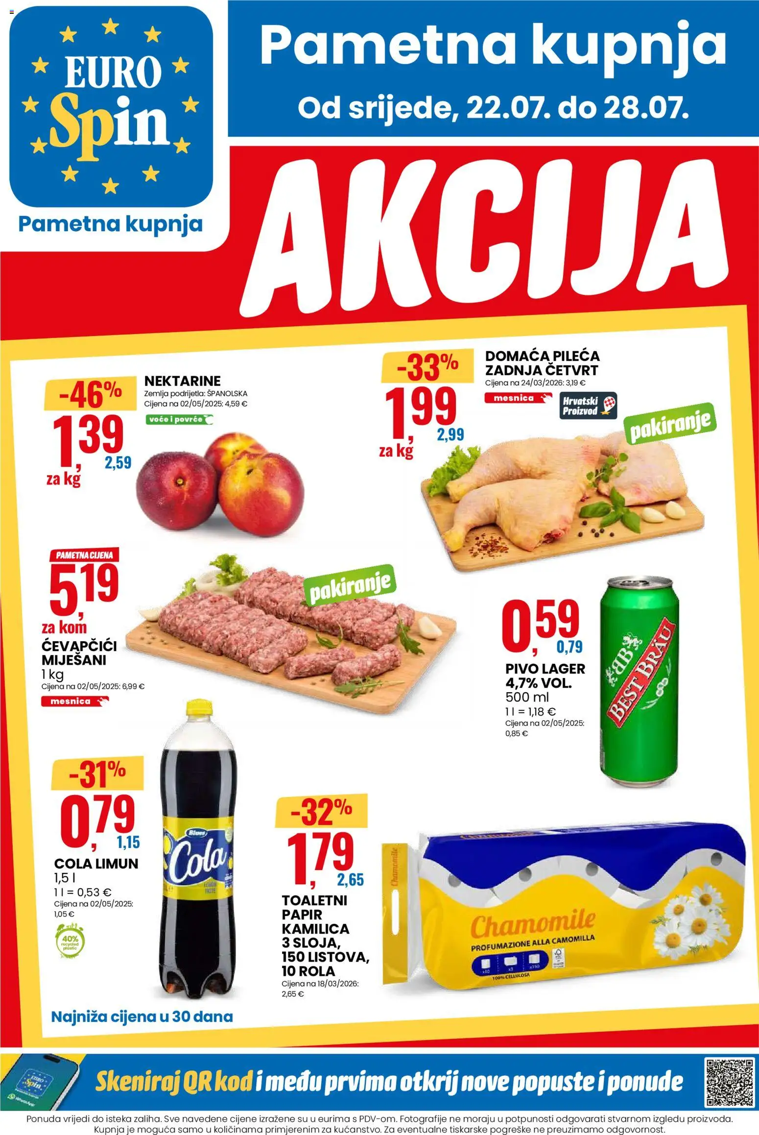 Eurospin katalog | vrijedi od 22.07.2026 | Stranica: 1 | Proizvodi: Nektarine, Zemlja, Pivo, Lager