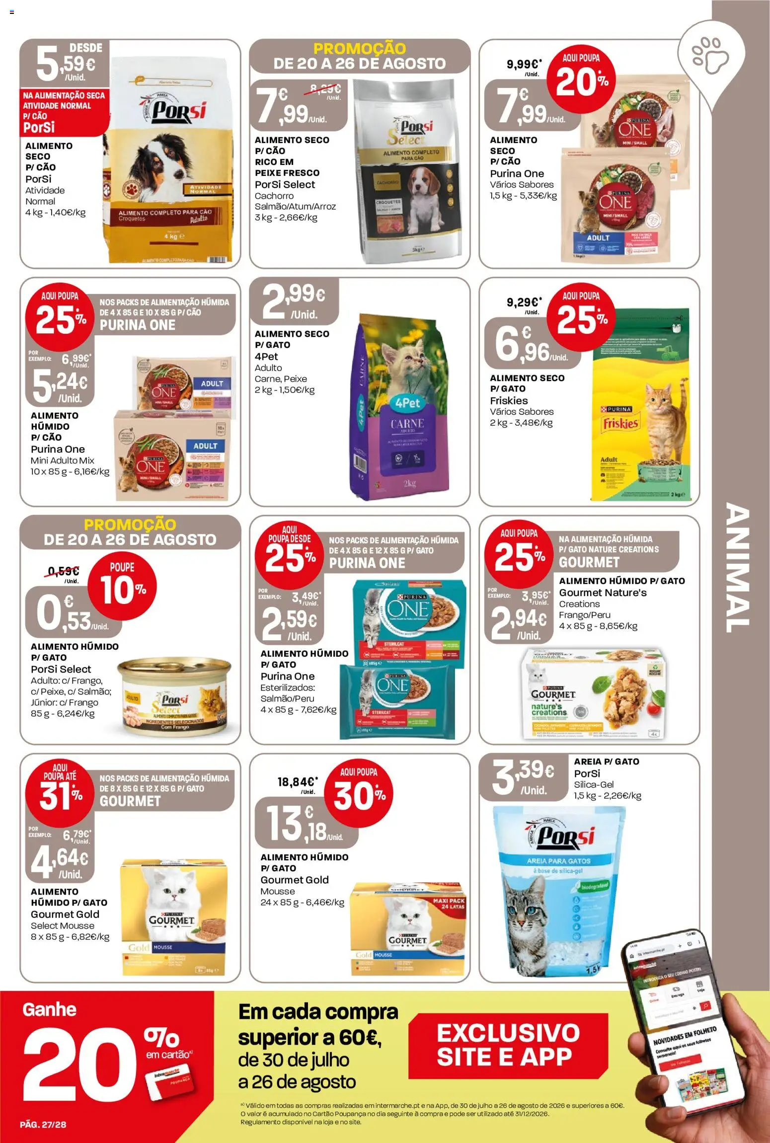 Intermarché Folheto Contact │ válido de 20/08/2026 | Página: 27 | Produtos: Areia, Croquetes, Frango, Carne