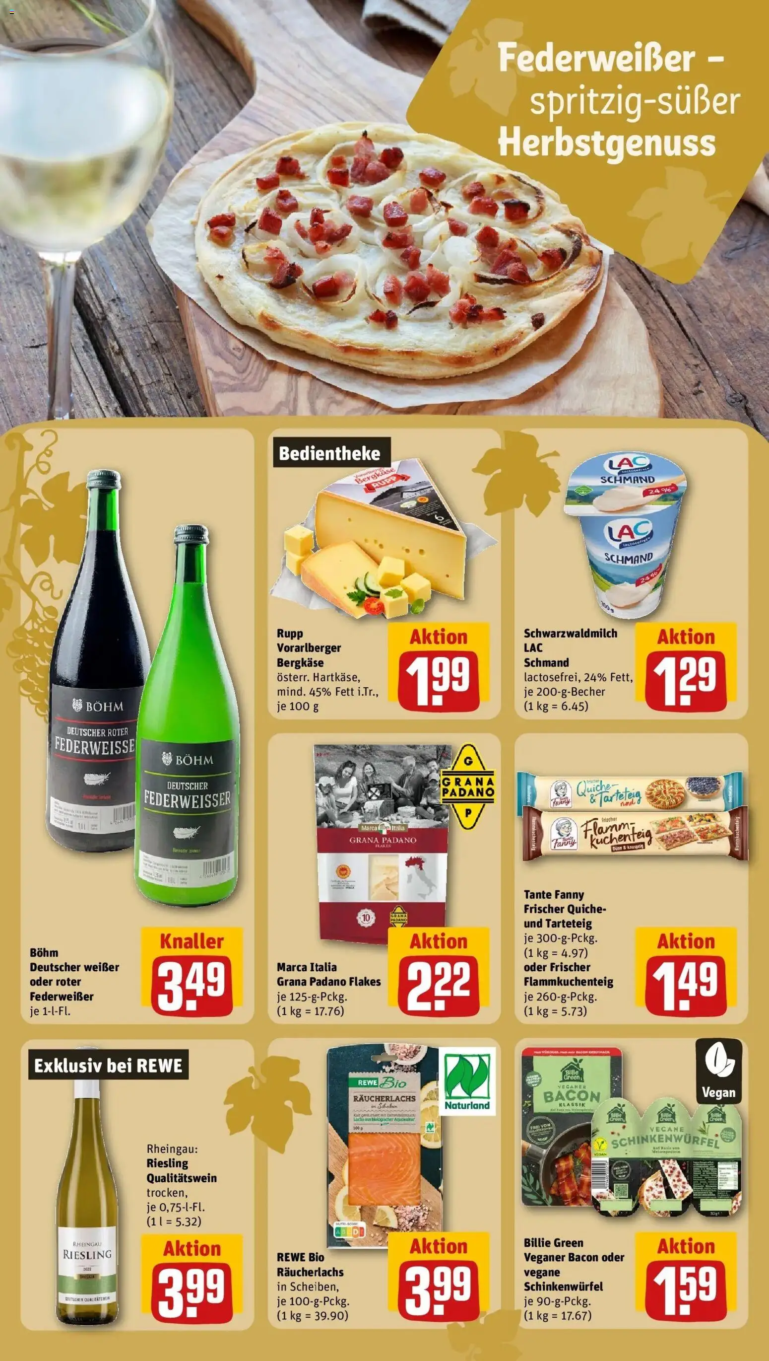 REWE Prospekt ab 21.09.2026 zum Blättern » Angebote | Seite: 22 | Produkte: Grana Padano, Räucherlachs