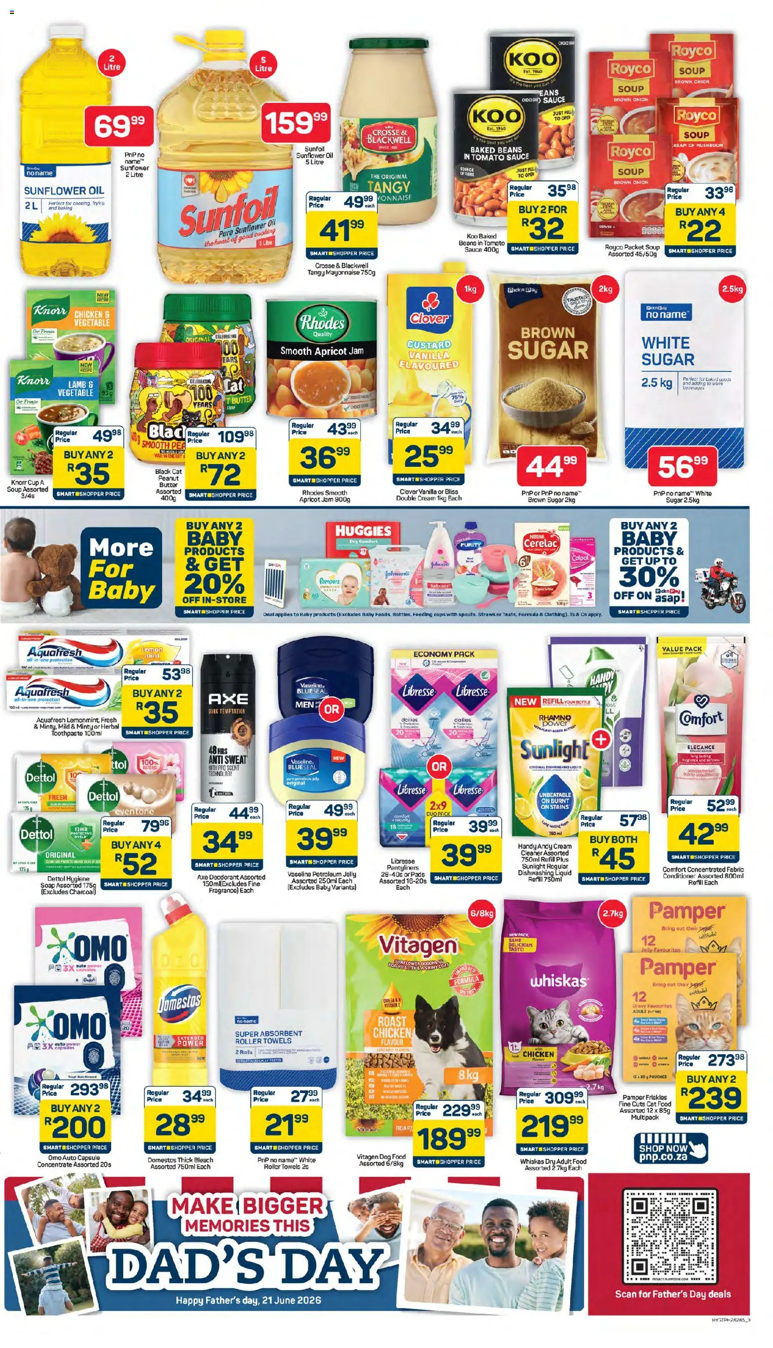 New Pick n Pay catalogue – valid from 08.06.2026 | Page: 3 | Products: Cream, Soup, Sugar, Dog food