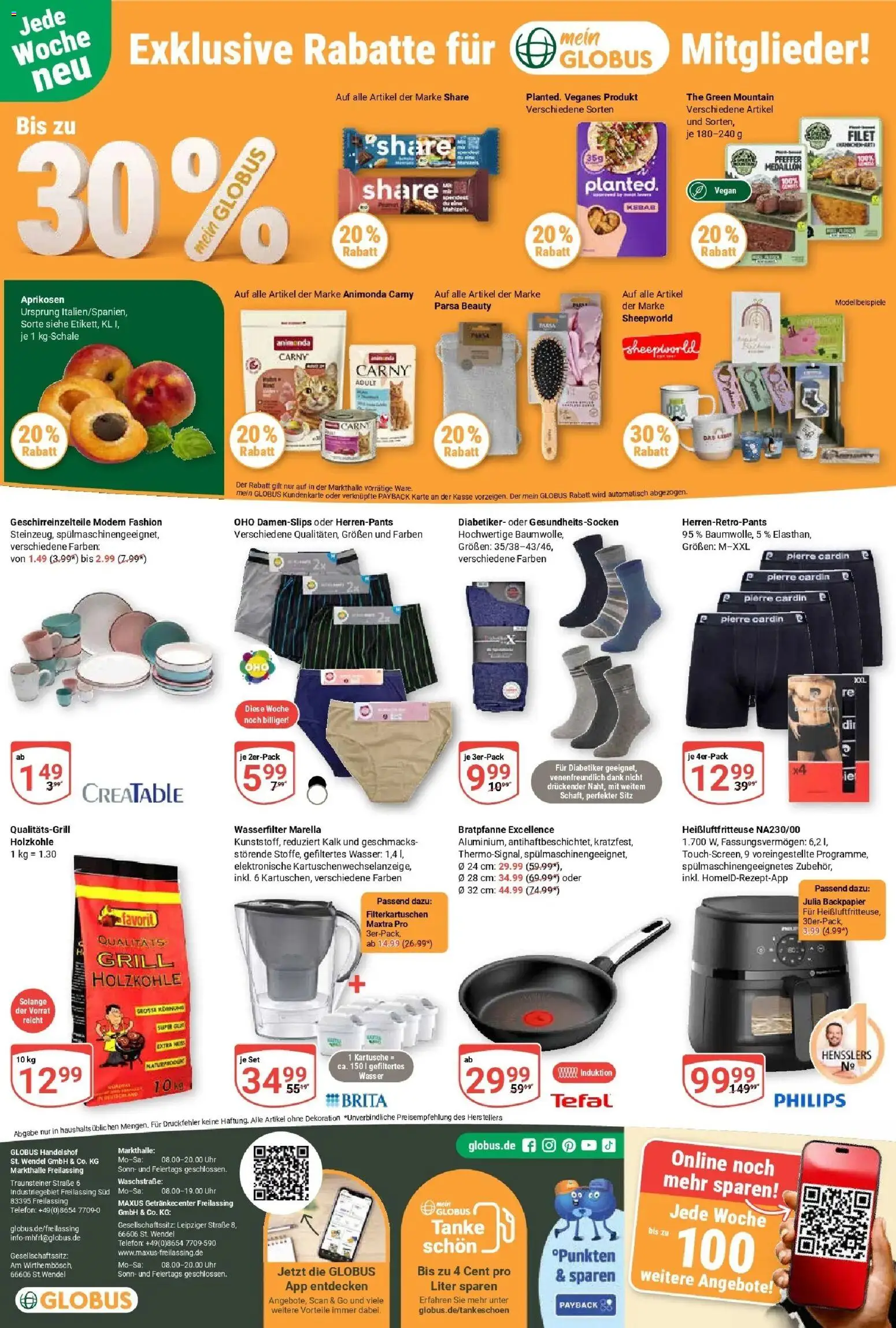 Globus Prospekt Freilassing (ab 03.08.2026) » Angebote online | Seite: 30 | Produkte: Kalk, Wasser, Heißluftfritteuse, Uhr