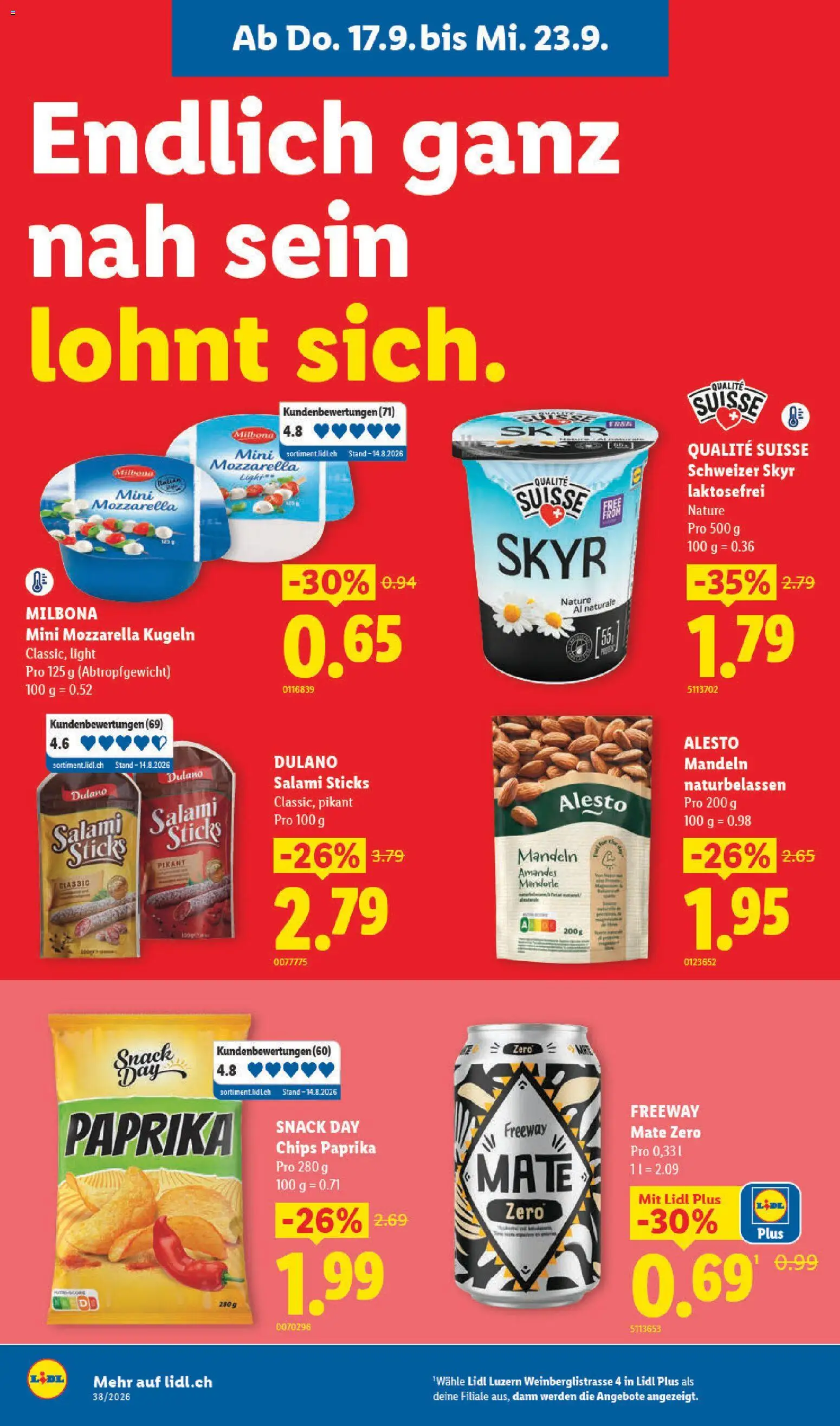 Lidl aktionen Luzern – gültig ab 17.09.2026 | Seite: 2 | Produkte: Salami, Paprika, Chips