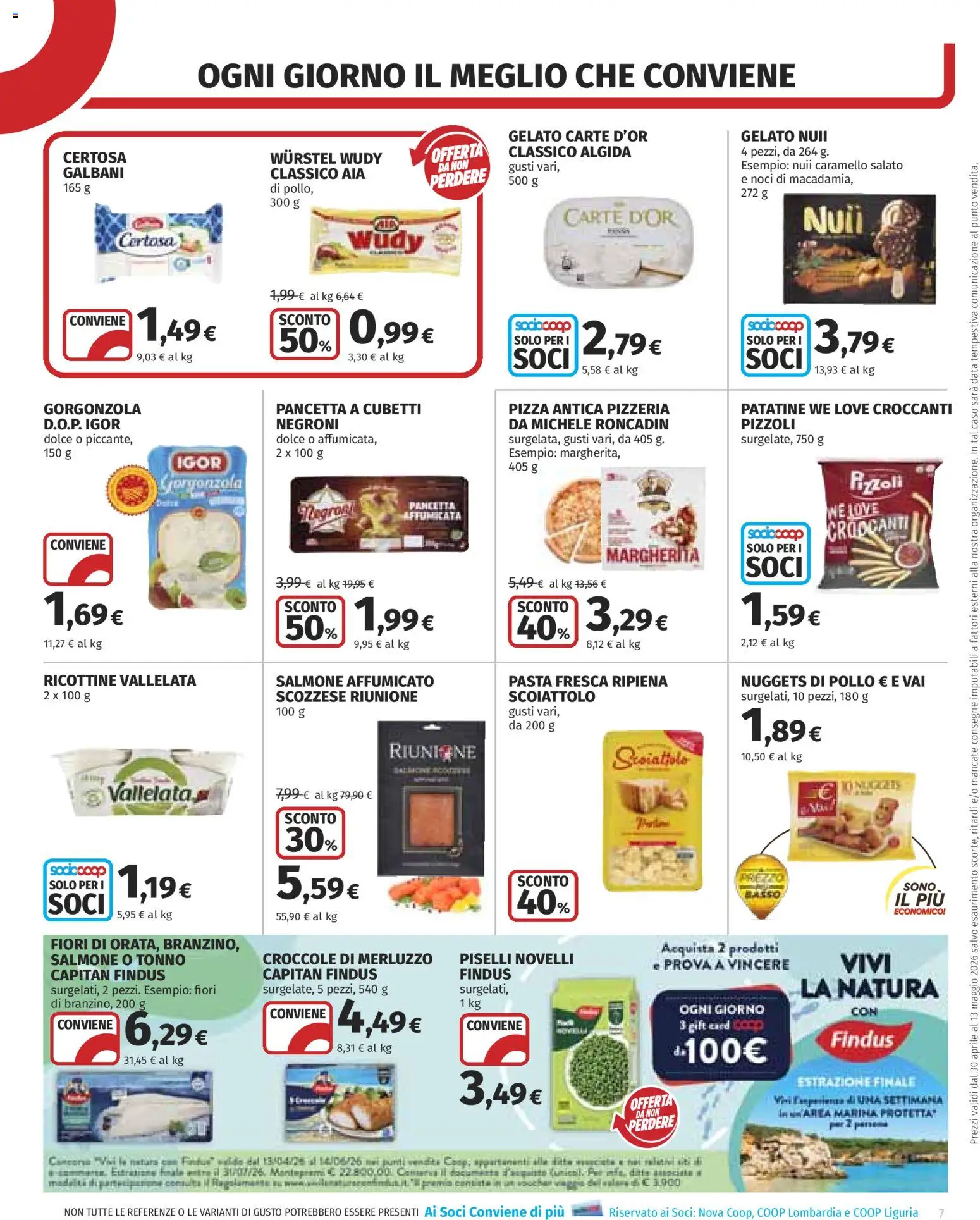 Volantino COOP del 30.04.2026 | Pagina: 7 | Prodotti: Merluzzo, Noci, Piselli, Gorgonzola