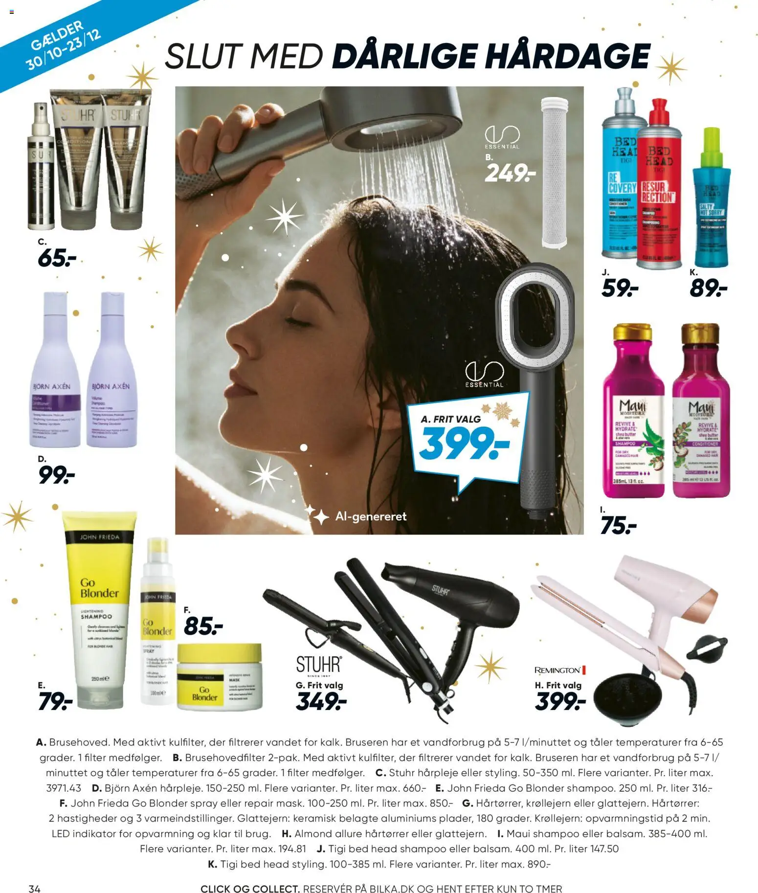 Bilka tilbudsavis – gyldig fra 30/10/2026 | Side: 80 | Produkter: Shampoo, Krøllejern, Hårtørrer, Glattejern