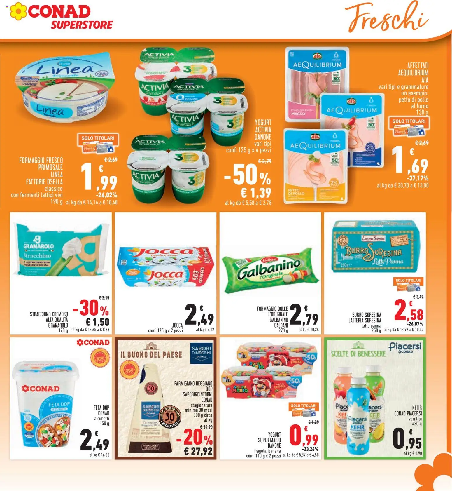 Volantino Conad del 04.06.2026 | Pagina: 13 | Prodotti: Petto di Pollo, Formaggio, Feta, Parmigiano