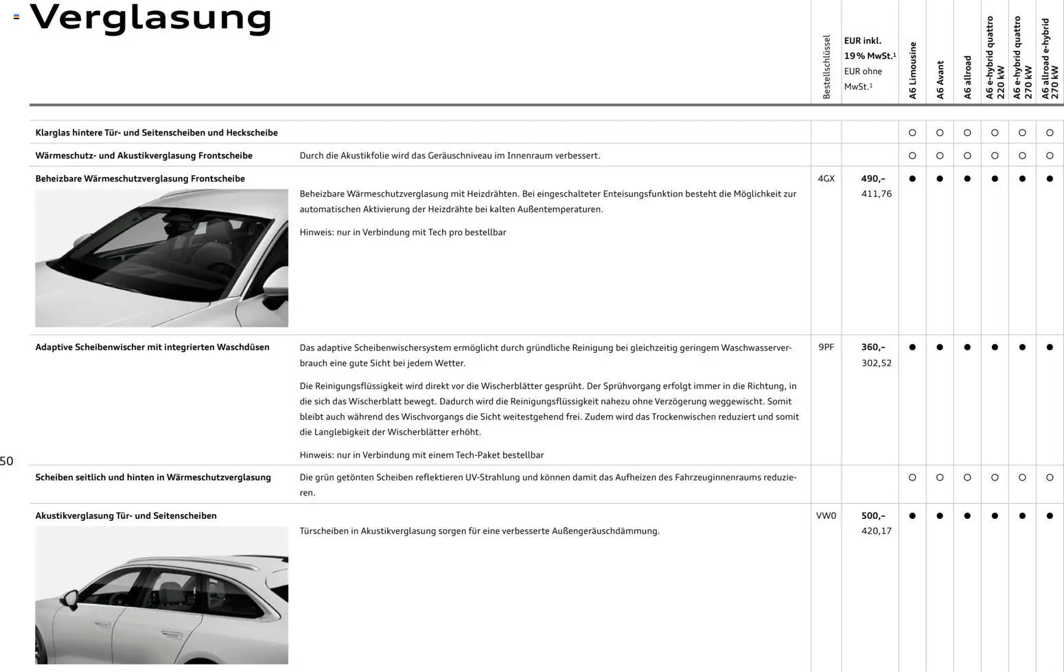 Audi A6 – gültig ab 28.10.2025 | Seite: 50