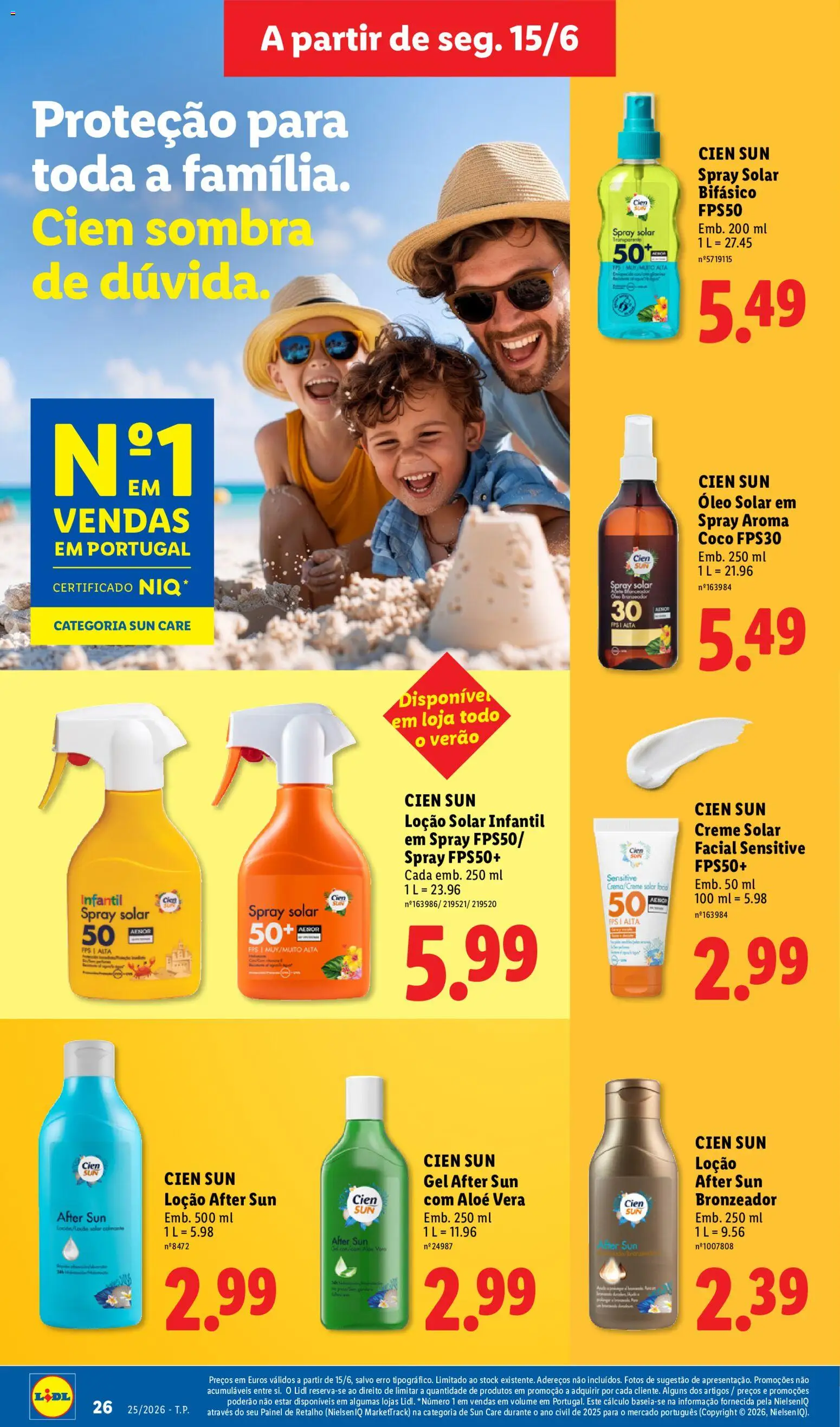 Lidl Folheto Especial │ válido de 15/06/2026 | Página: 26 | Produtos: Bronzeador, Aloe Vera, Óleo, Coco
