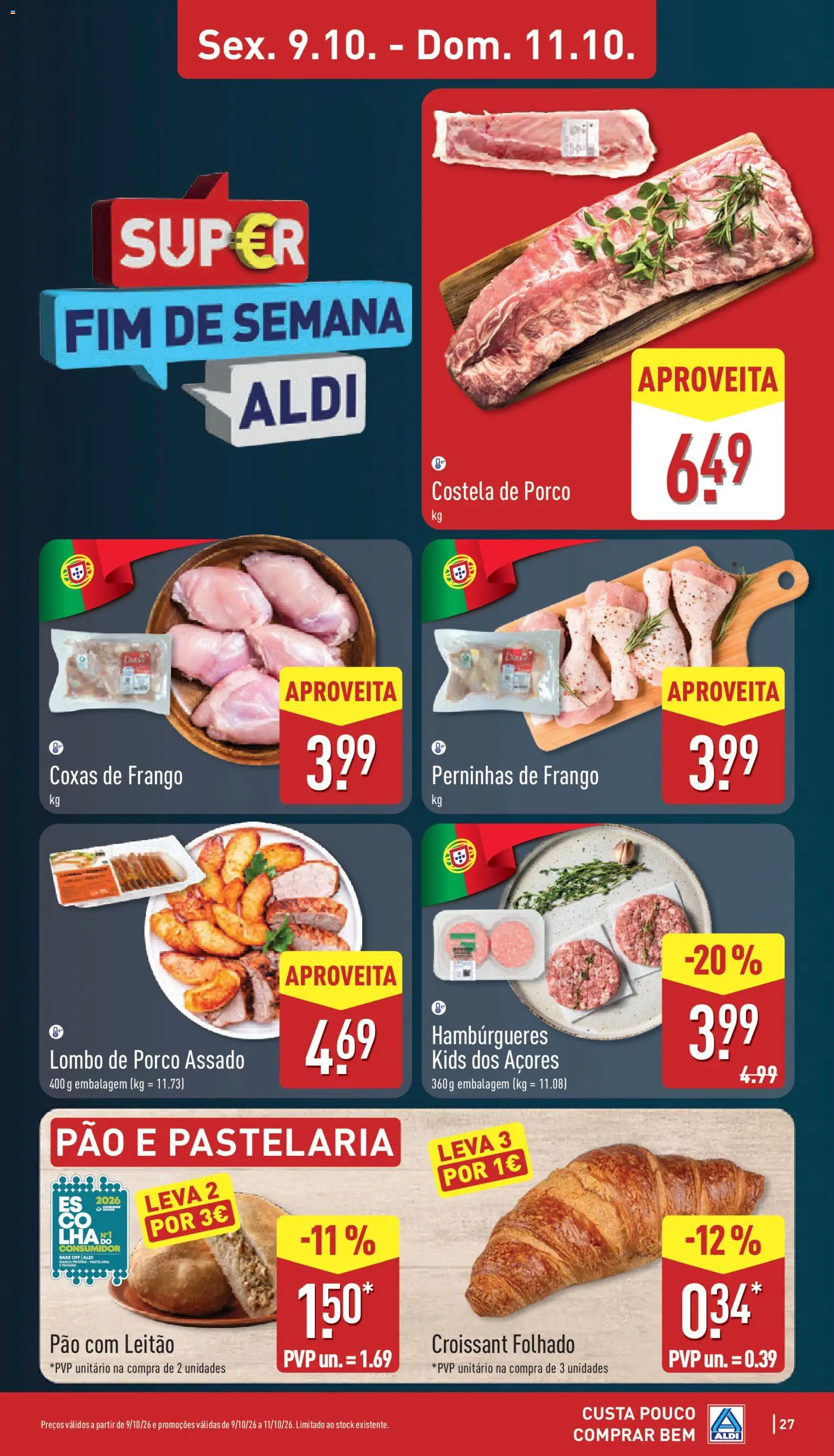 Aldi folheto │ válido de 05/10/2026 | Página: 27 | Produtos: Frango, Perninhas de frango, Pão, Pão e pastelaria