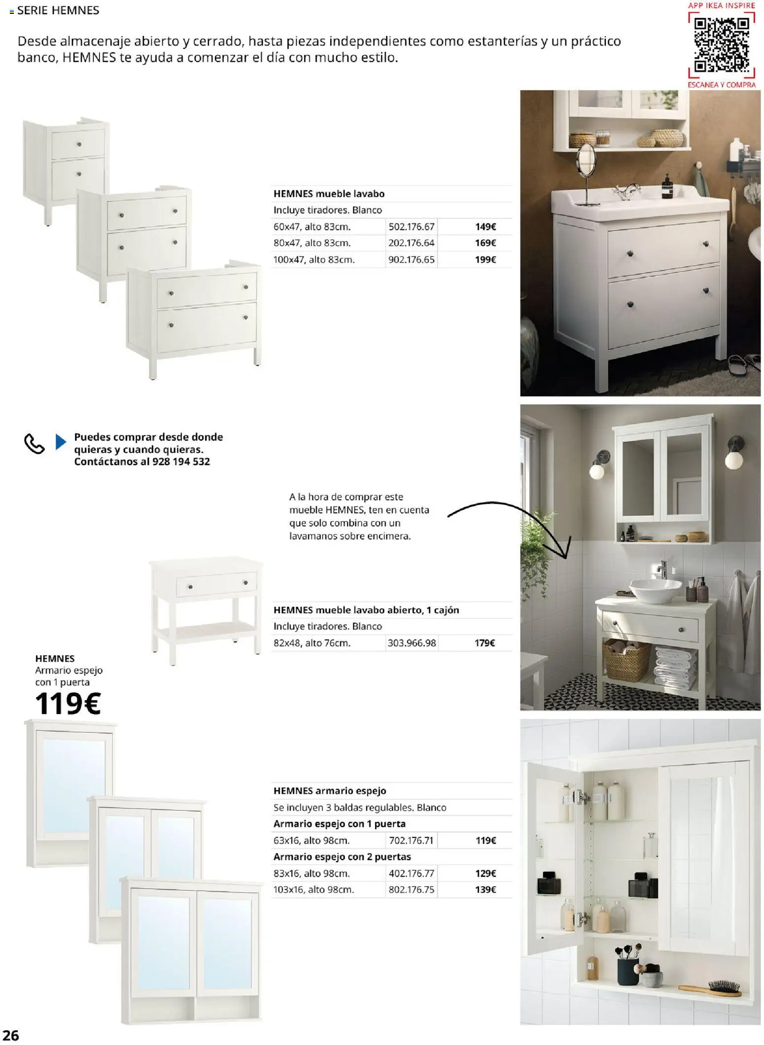 Catálogo IKEA Baños │ válido desde el 01.02.2026 | Página: 26 | Productos: Té, Almacenaje, Armario, Lavabo