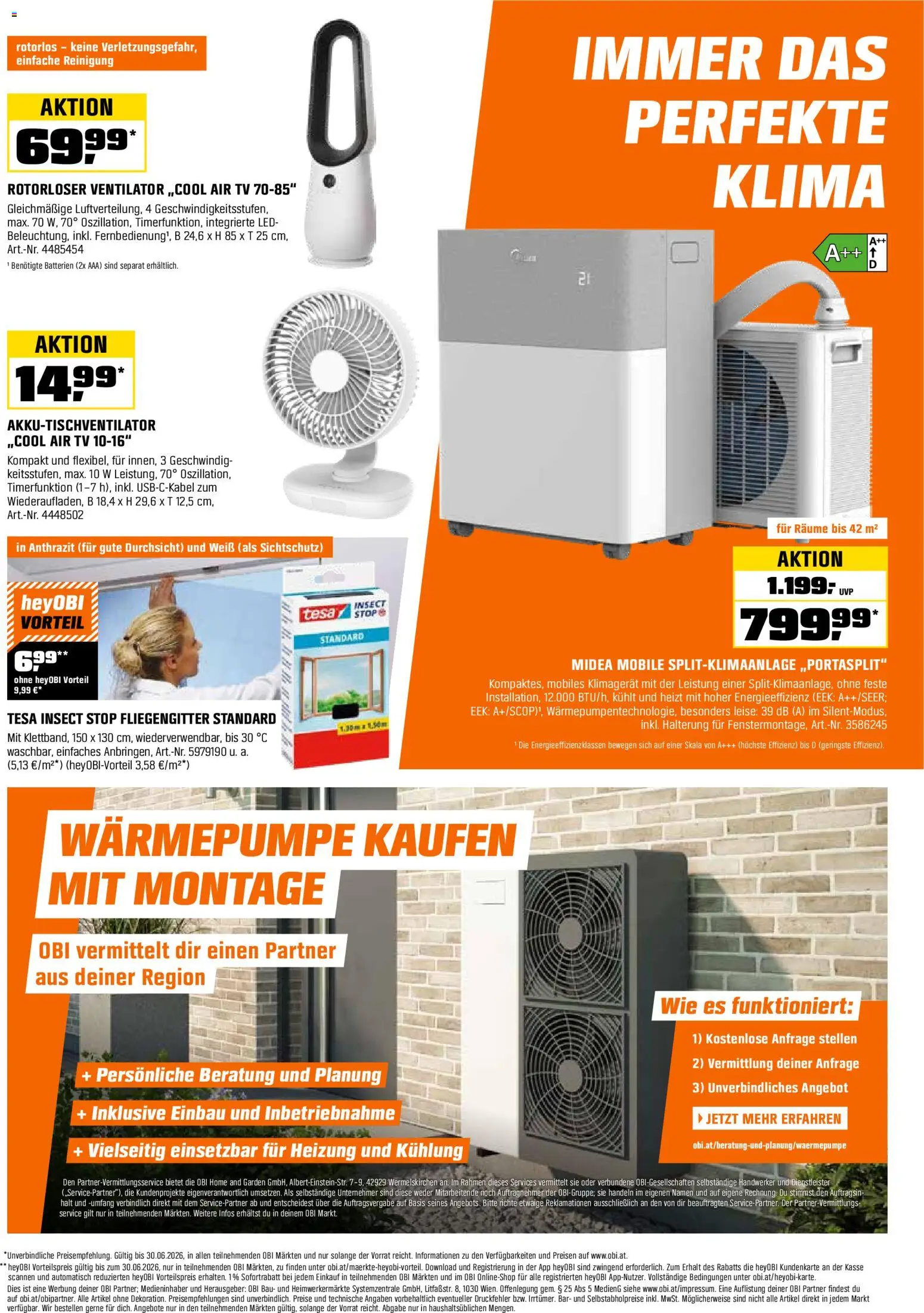 OBI Flugblatt gültig ab 01.06.2026 | Seite: 19 | Produkte: TV, Ventilator