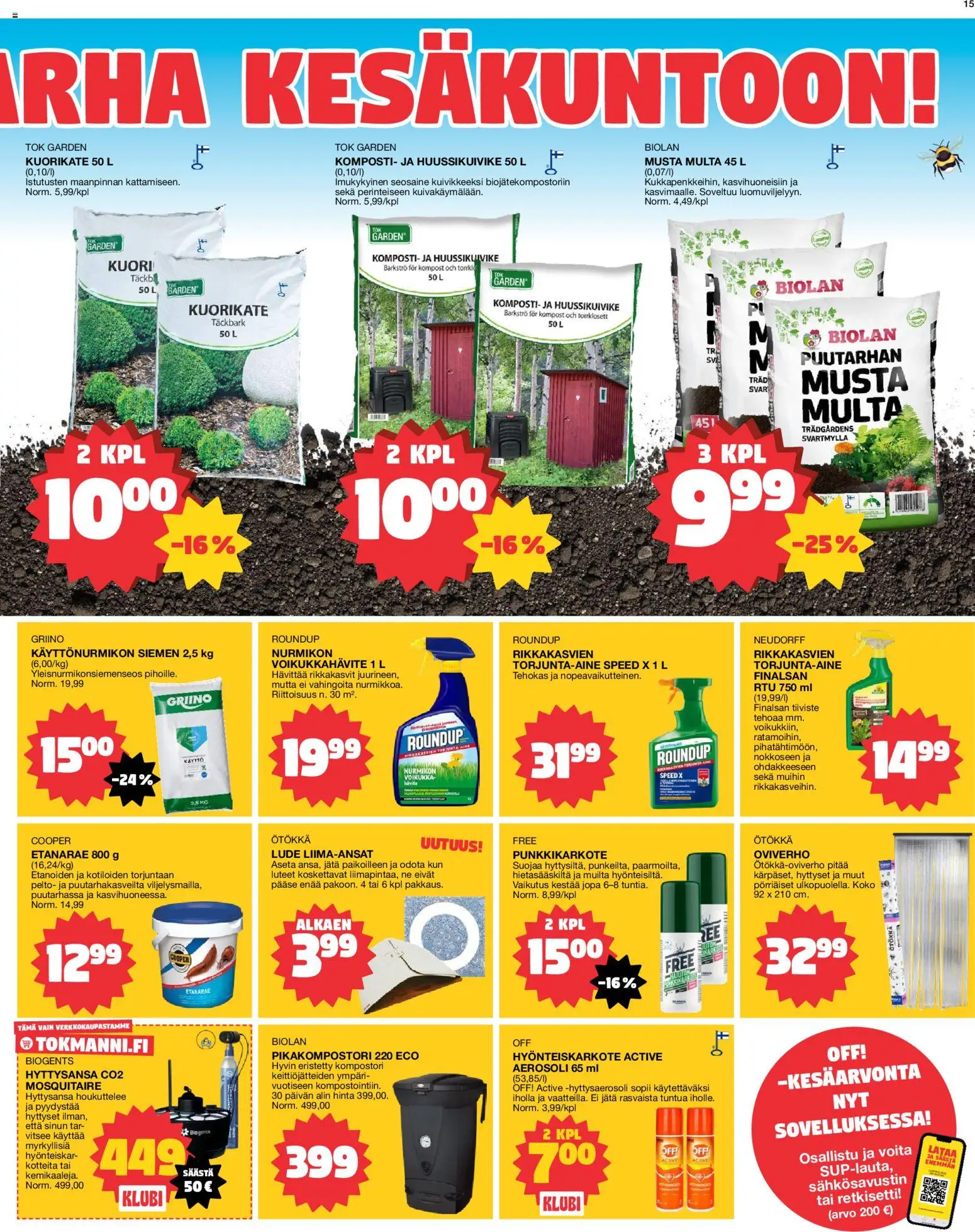 Tokmanni tarjoukset – voimassa 25.05.2026 alkaen | Sivu: 15 | Tuotteet: Multa, Komposti
