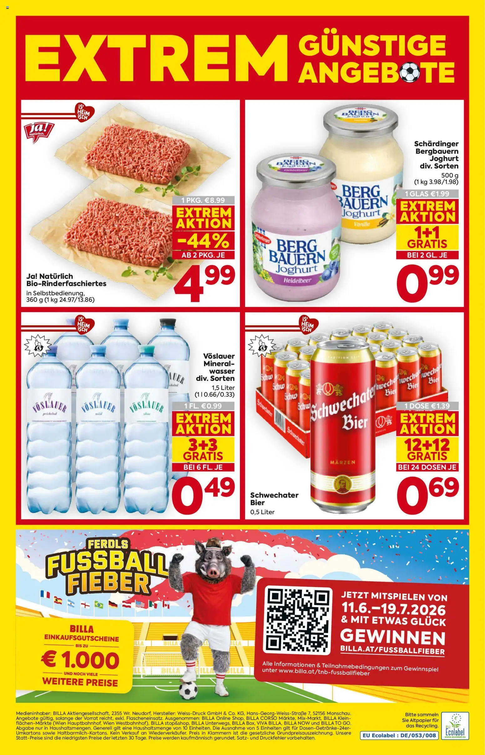 Billa - Flugblatt gültig ab 11.06.2026 | Seite: 16 | Produkte: Wasser, Joghurt, Bier