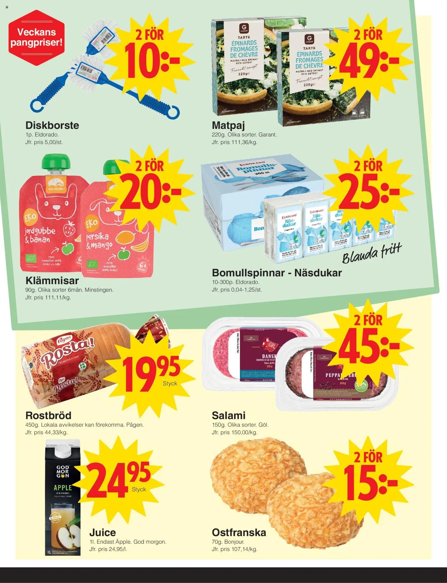 Matöppet reklamblad aktuell från 12/10/2026 | Sida: 2 | Produkter: Frukt, Juice, Persika, Mango