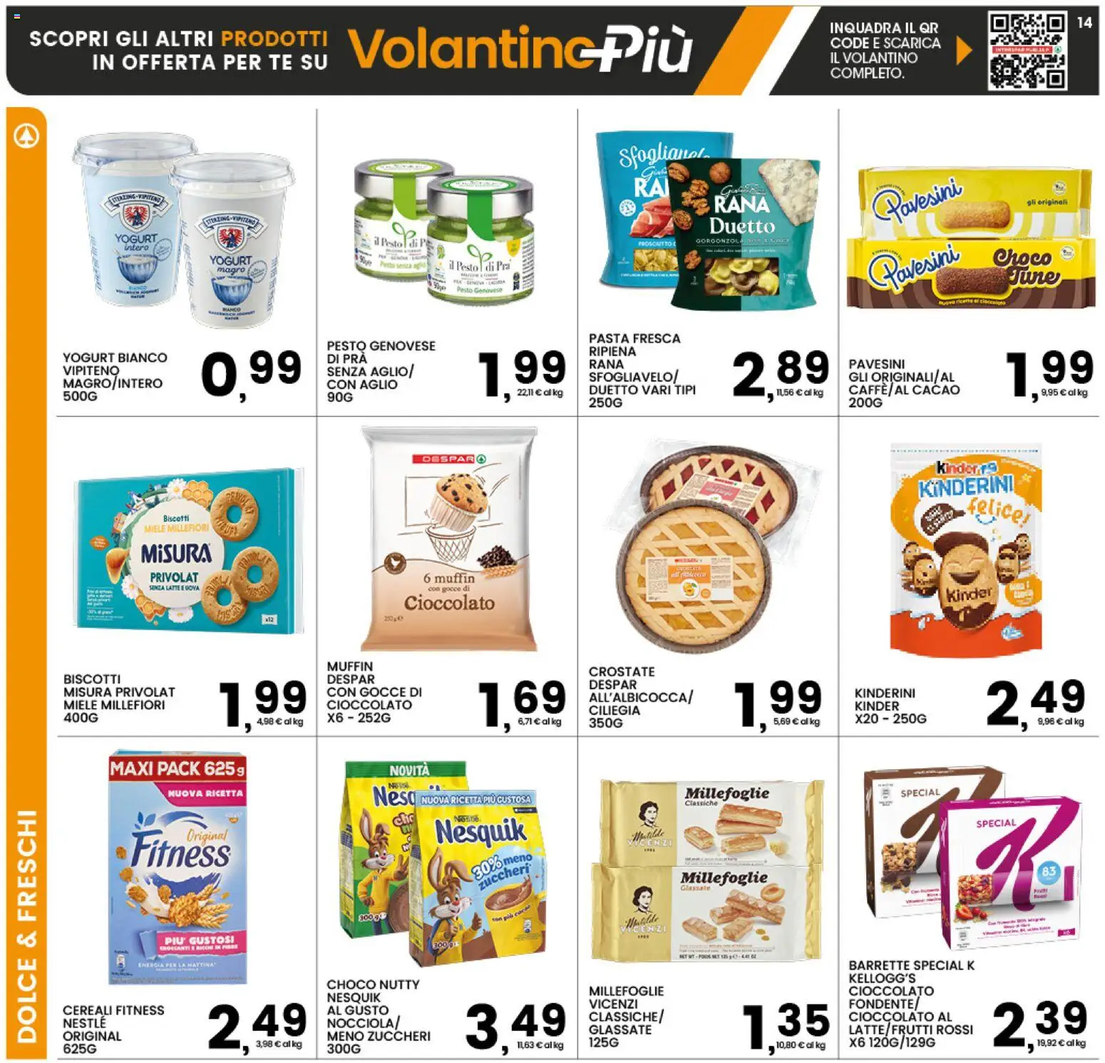 Volantino Interspar del 09/07/2026 | Pagina: 14 | Prodotti: Cioccolato, Tè, Muffin, Gorgonzola
