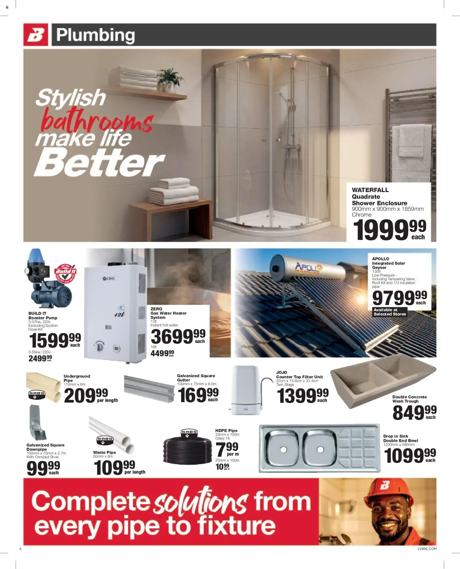 New Build It catalogue – valid from 25/08/2026 | Page: 4 | Products: Bowl, Geyser, Valve, Pipe
