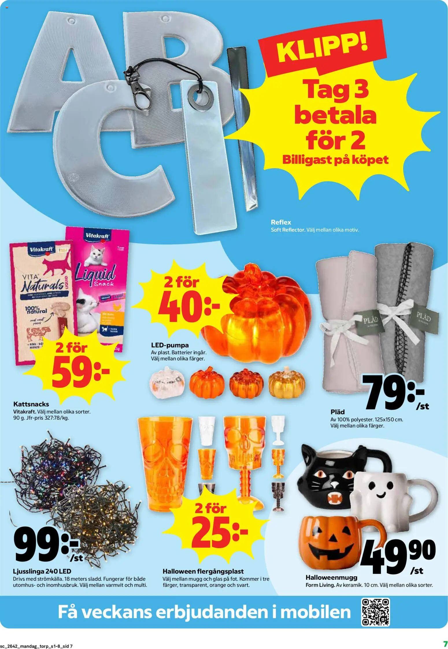 Stora Coop reklamblad aktuell från 12/10/2026 | Sida: 7 | Produkter: Batterier, Pläd, Glas, Ljusslinga