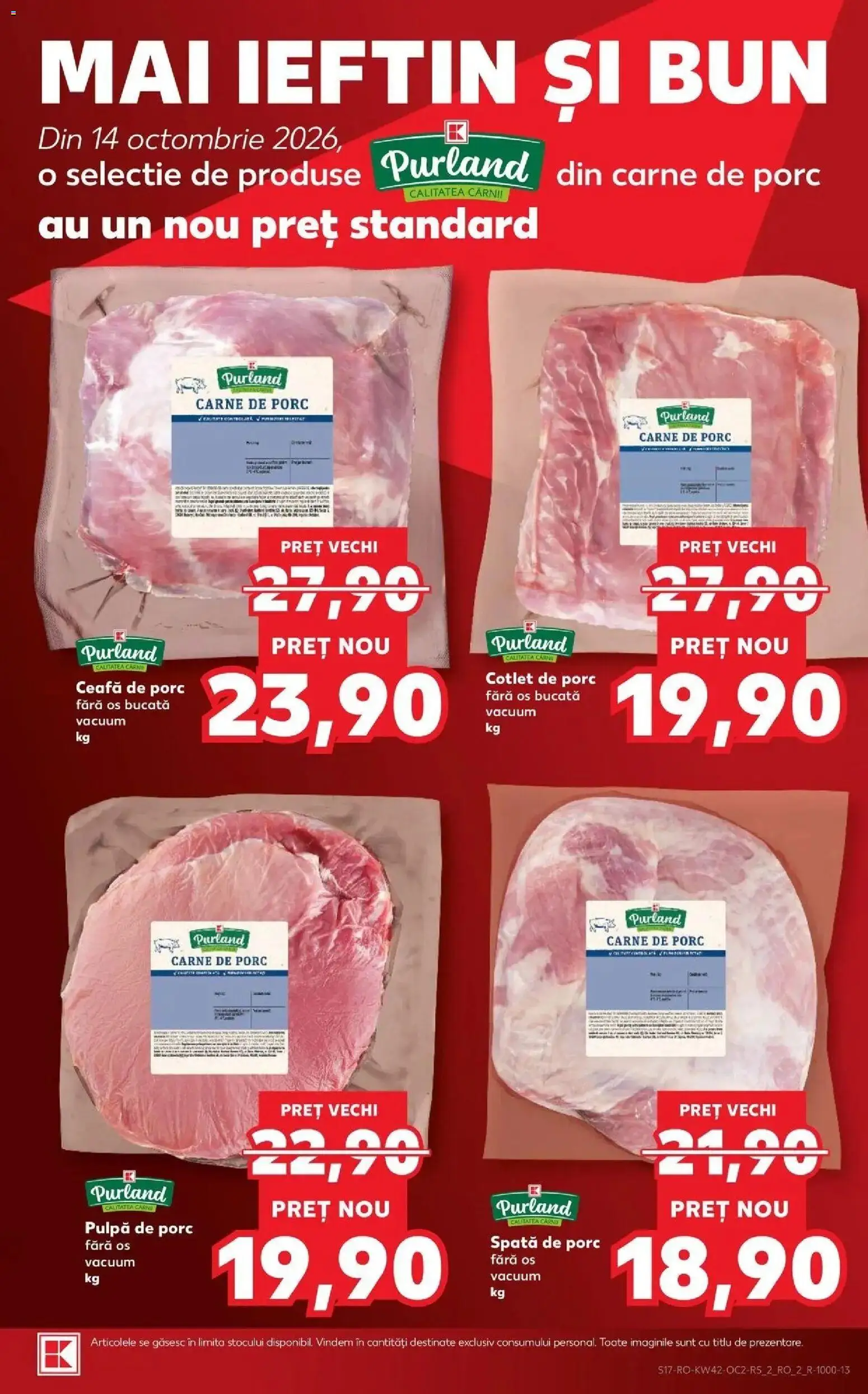 Kaufland Constanța 14.10.2026 - Revista si Oferta | Pagină: 17 | Produse: Spata de porc, Ceafa de porc, Cotlet, Carne De Porc