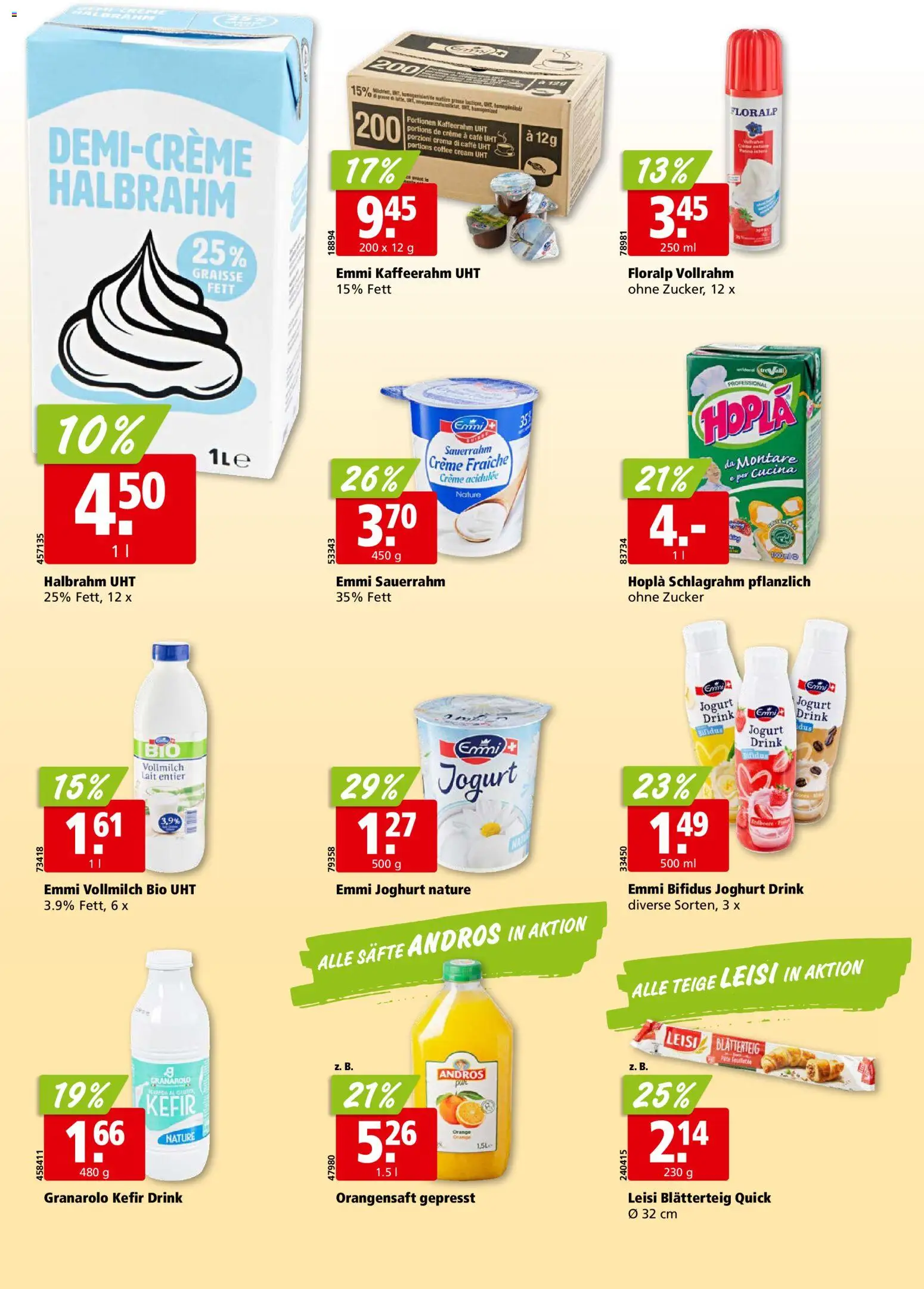 Aligro aktionen Chavannes, Matran, Genf, Sitten – gültig ab 03.08.2026 | Seite: 14 | Produkte: Orangensaft, Joghurt, Sauerrahm, Zucker