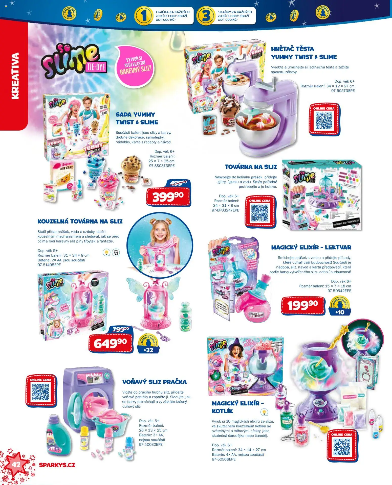 Sparkys katalog Vánoce 2026 od 01.10.2026 | Strana: 42 | Produkty: Pračka, Baterie, Barvy