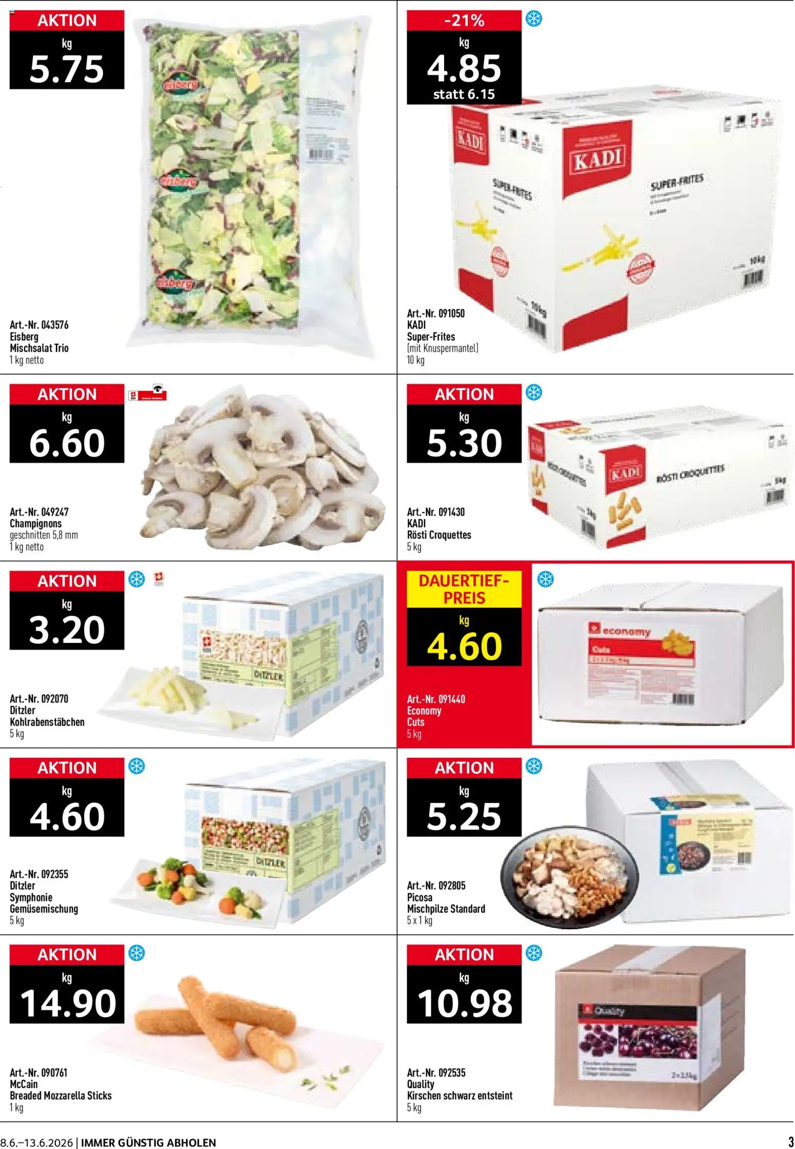 Prodega aktionen – gültig ab 08.06.2026 | Seite: 3 | Produkte: Kirschen, Champignons, Demlik