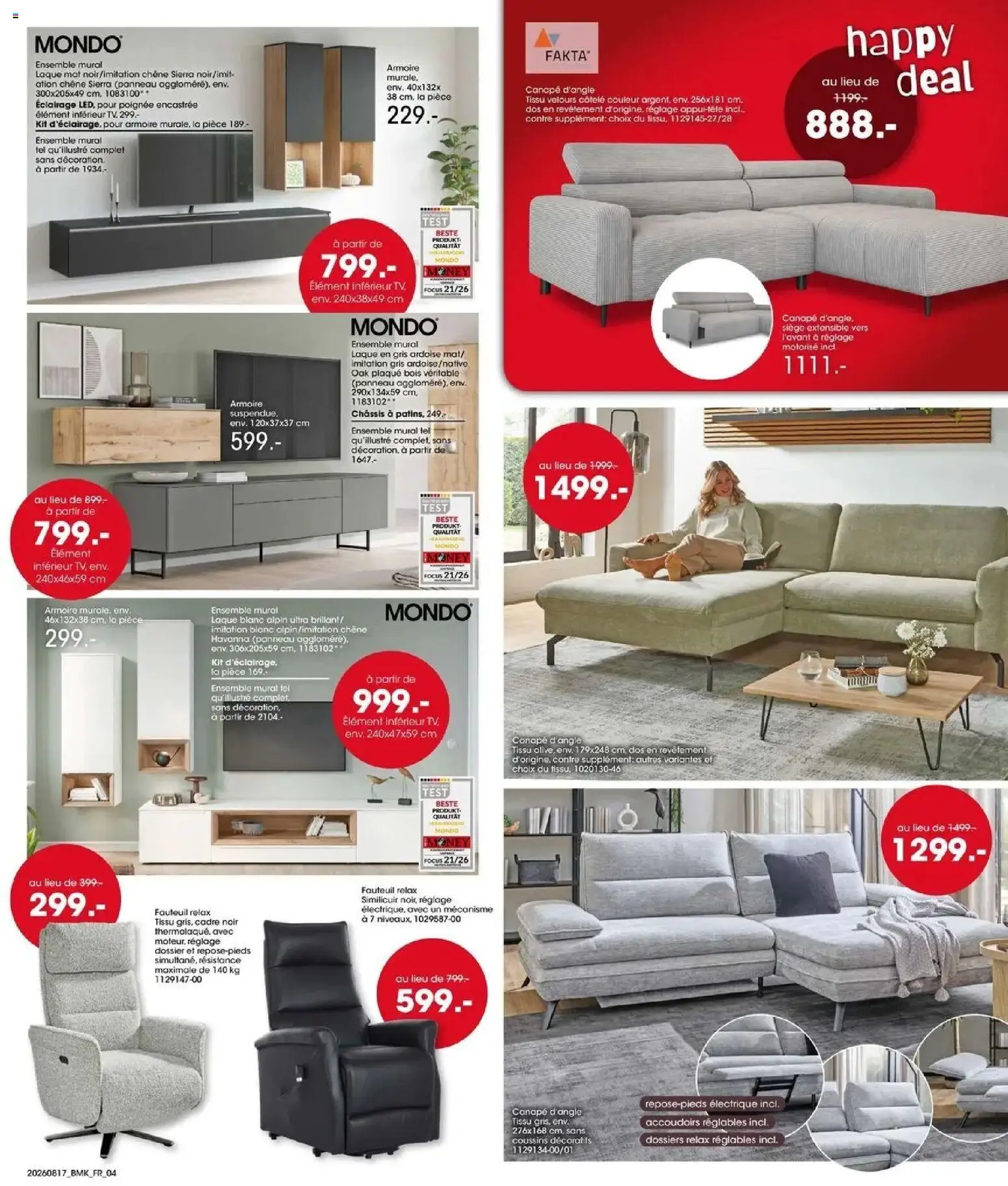Möbel Martin - Möbel Martin: Offres hebdomadaires à partir du 17/08/2026 - promo en ligne | Page: 4 | Produits: Canapé, Fauteuil, Canapé d’angle, Cadre