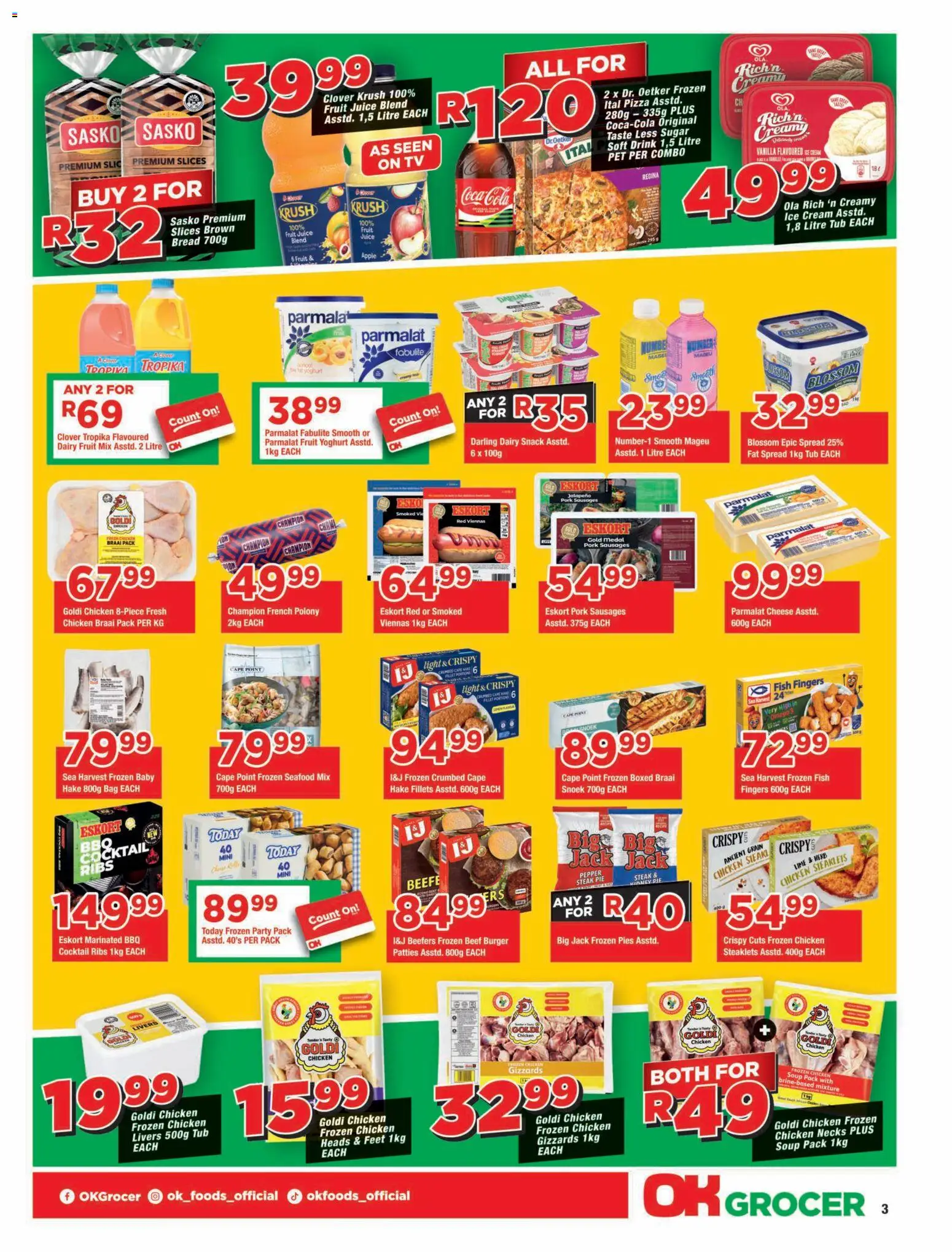 New OK Foods catalogue – valid from 24/07/2026 | Page: 3 | Products: TV, Pork, Beef, Cream