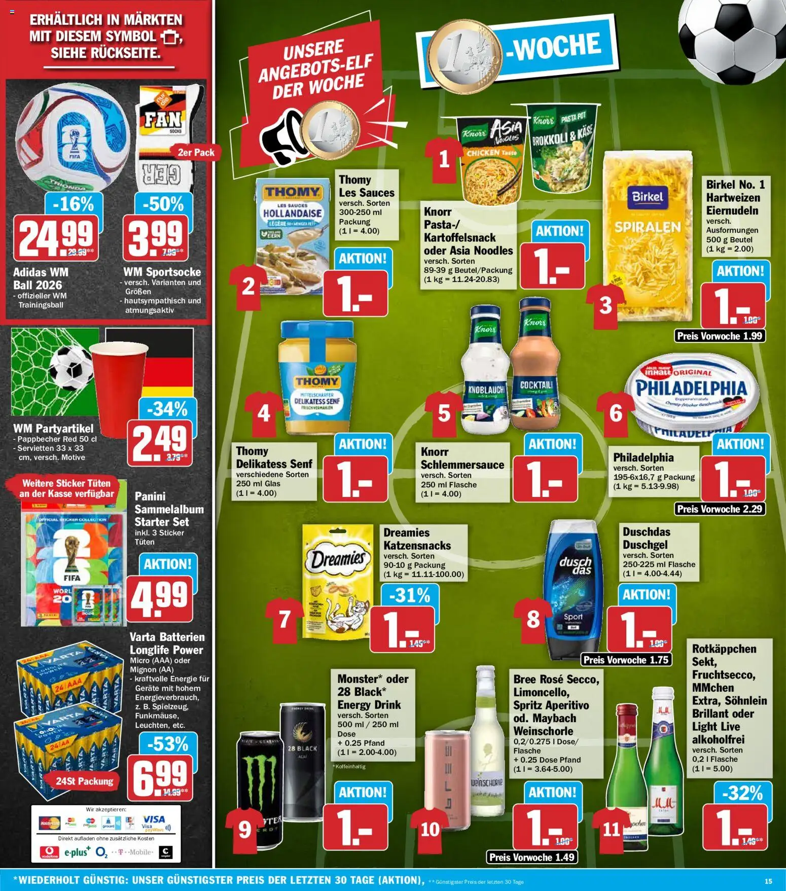 HIT Prospekt – gültig ab 08.06.2026 | Seite: 15 | Produkte: Thomy les sauces, Käse, Philadelphia, Pasta