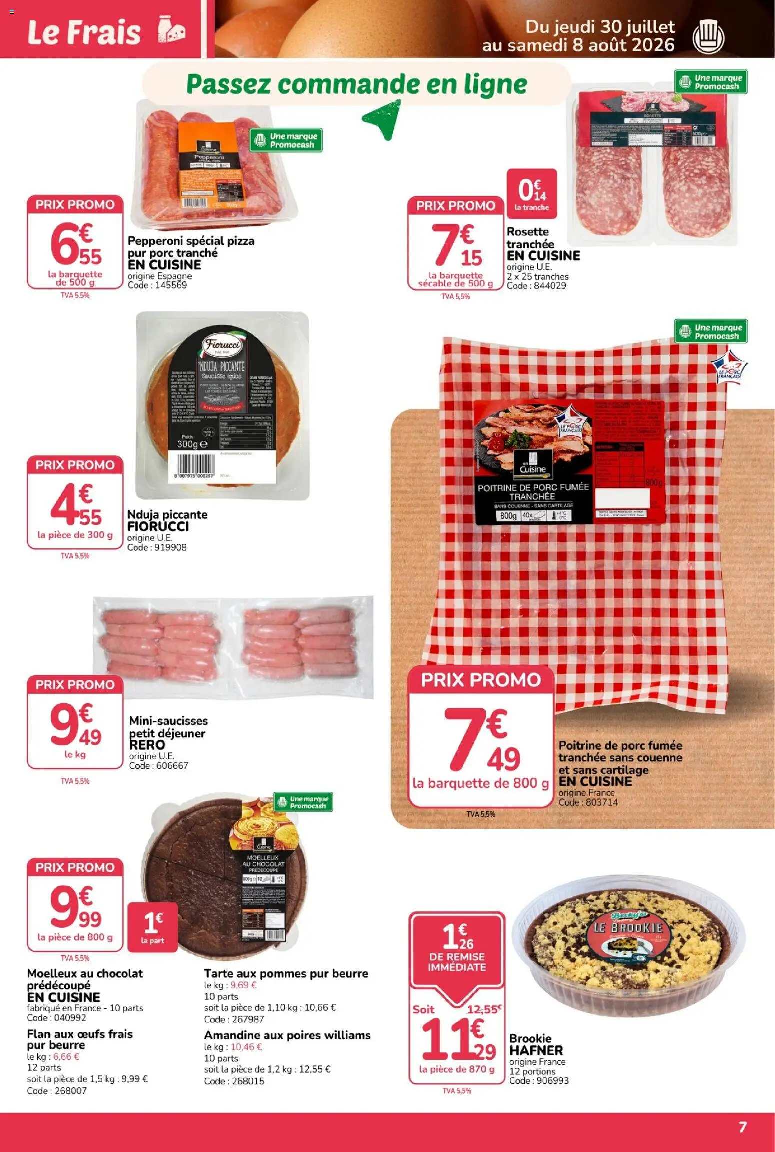 {H1} | Page: 7 | Produits: Beurre, Pizza, Porc, Tarte aux pommes