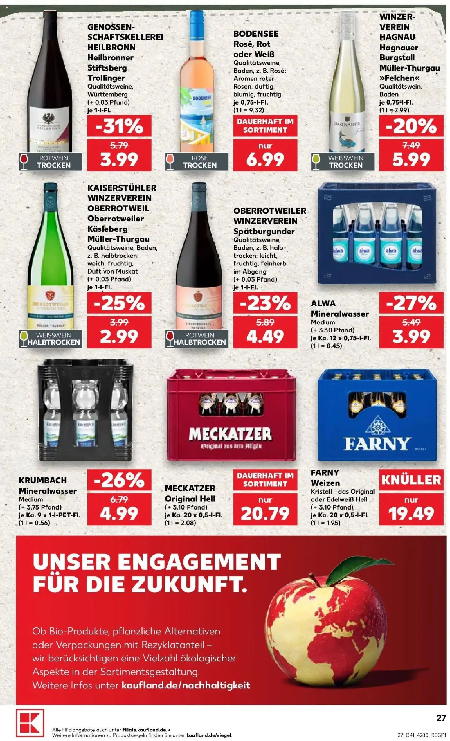 Prospekt Kaufland ab 08.10.2026 » Angebote Online zum Blättern | Seite: 27 | Produkte: Weißwein, Rotwein, Duft, Mineralwasser