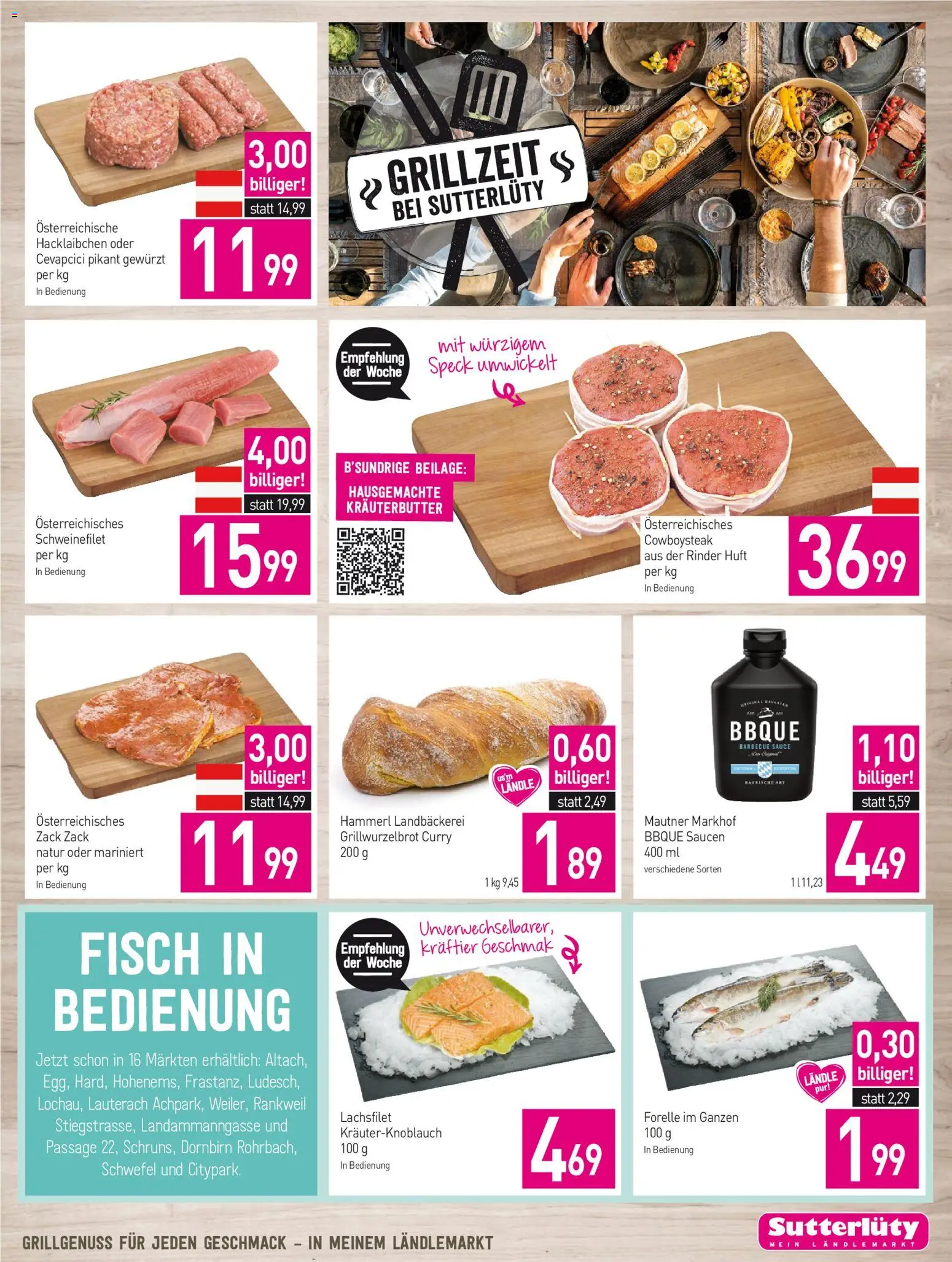 Sutterlüty Flugblatt gültig ab 13.08.2026 | Seite: 9 | Produkte: Speck, Lachsfilet, Fisch