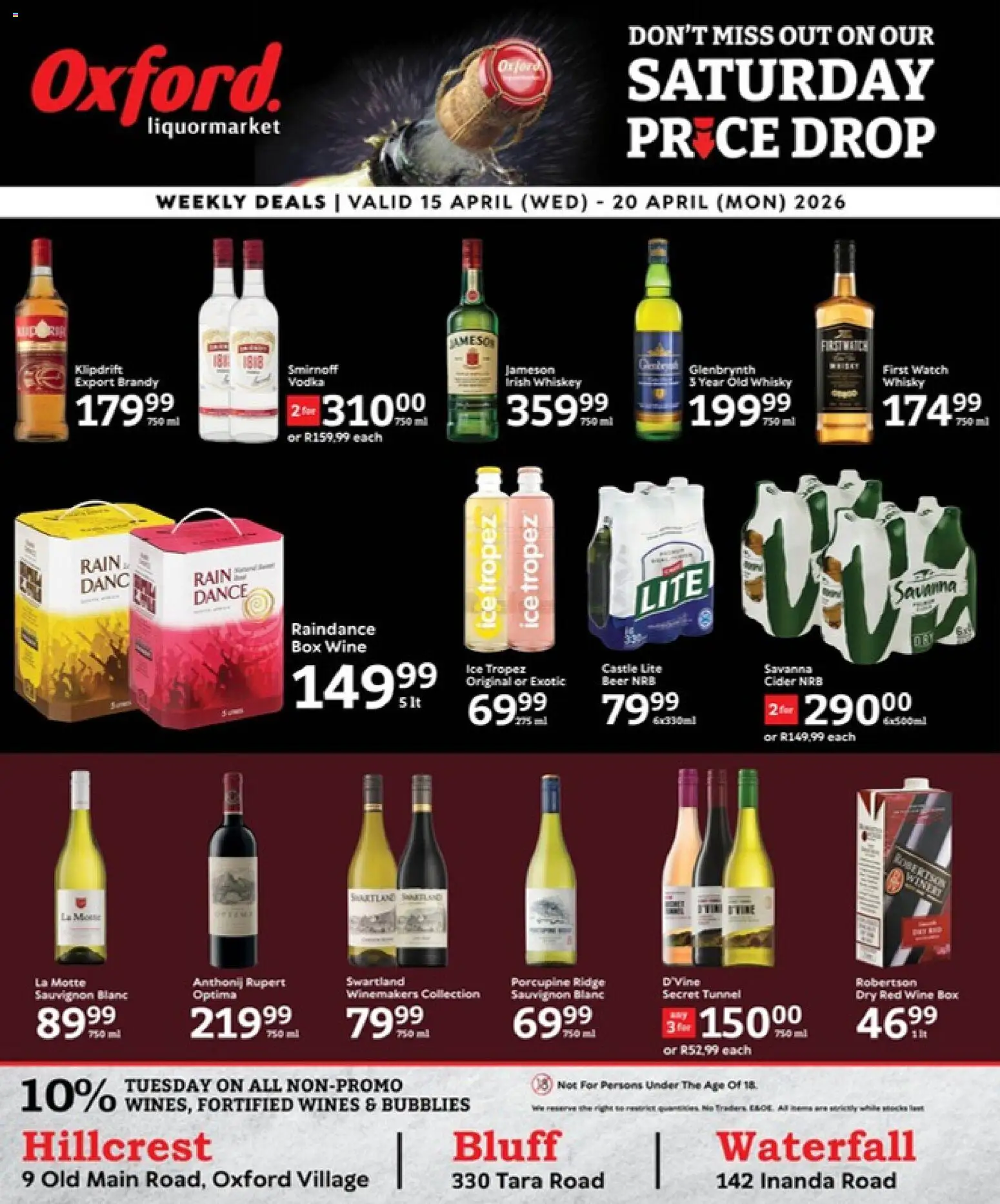 New Oxford Freshmarket catalogue – valid from 15.04.2026 | Page: 16 | Products: Watch, Wine, Beer, Whiskey