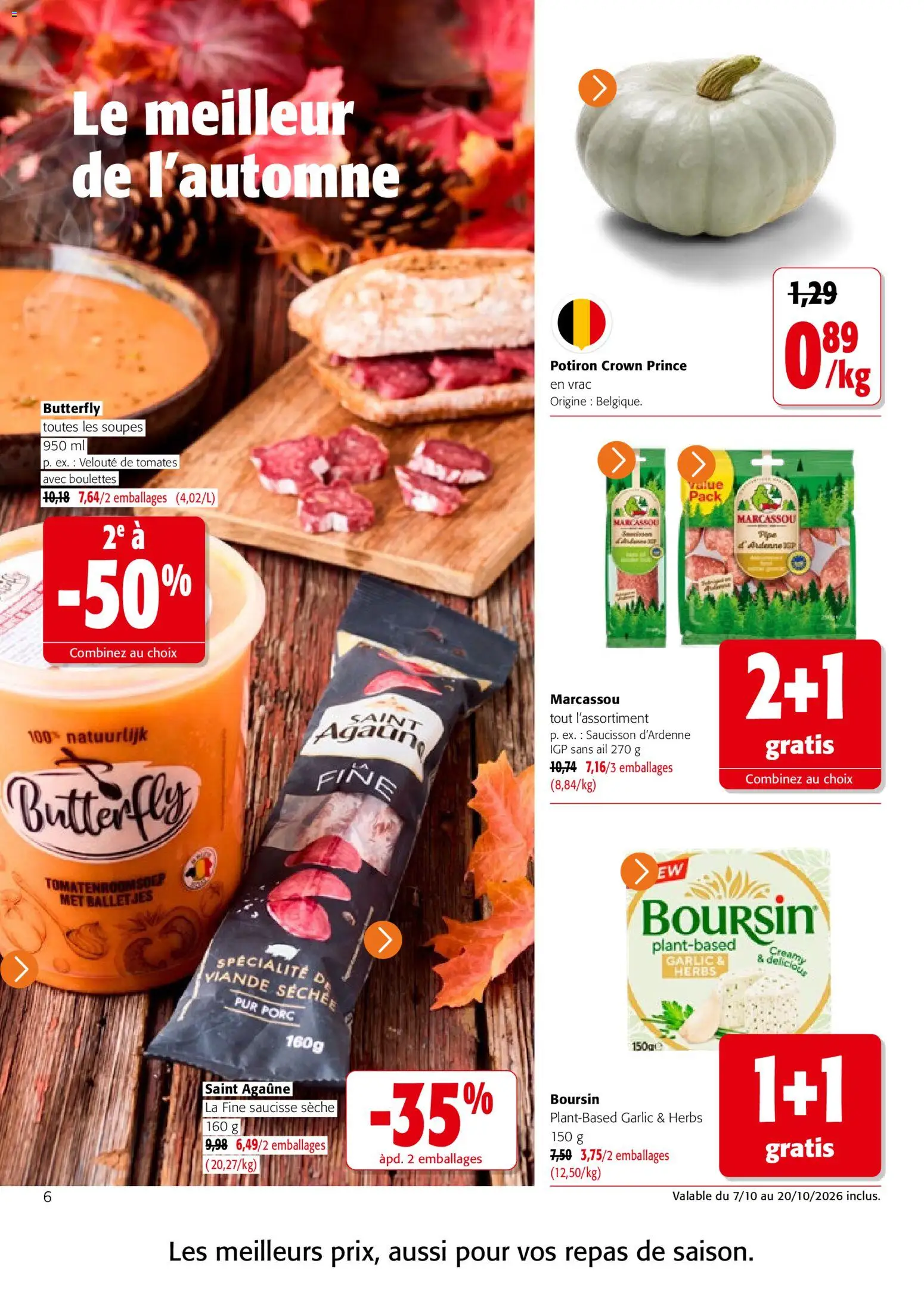 {H1} | Page: 6 | Produits: Saucisson, Ail, Boursin, Saucisse