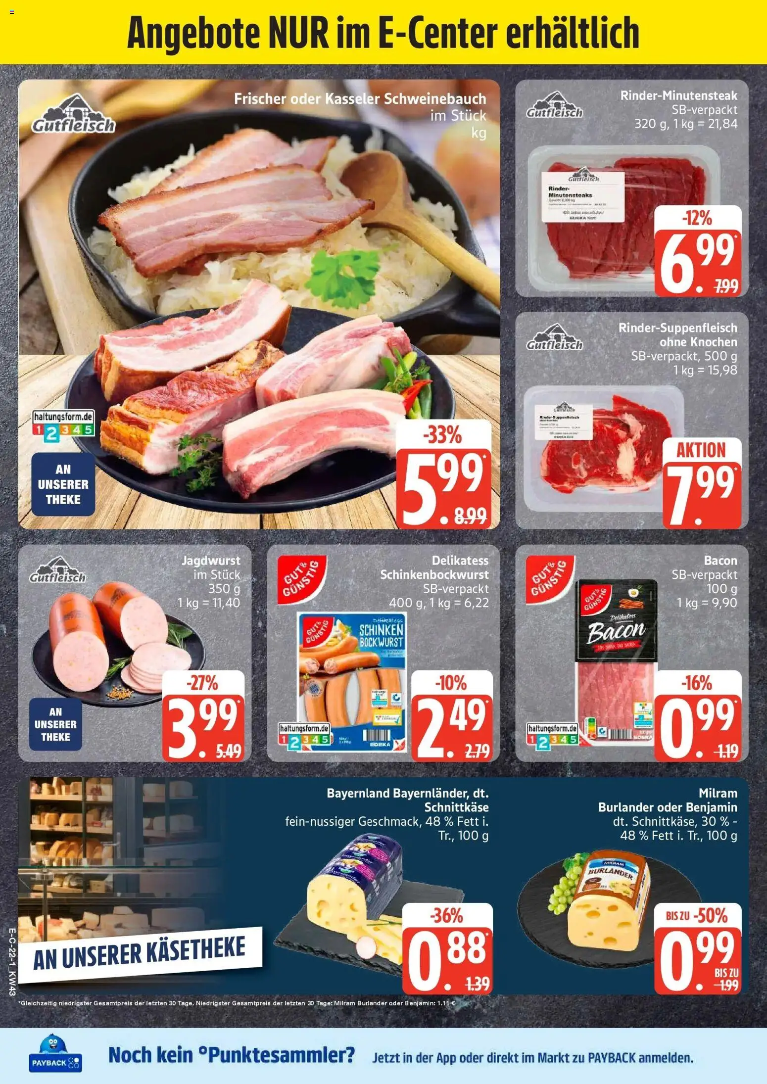 Edeka Prospekt Reinbek (ab 19.10.2026) » Angebote Online | Seite: 30 | Produkte: Theke, Schweinebauch, Milram, Schinken