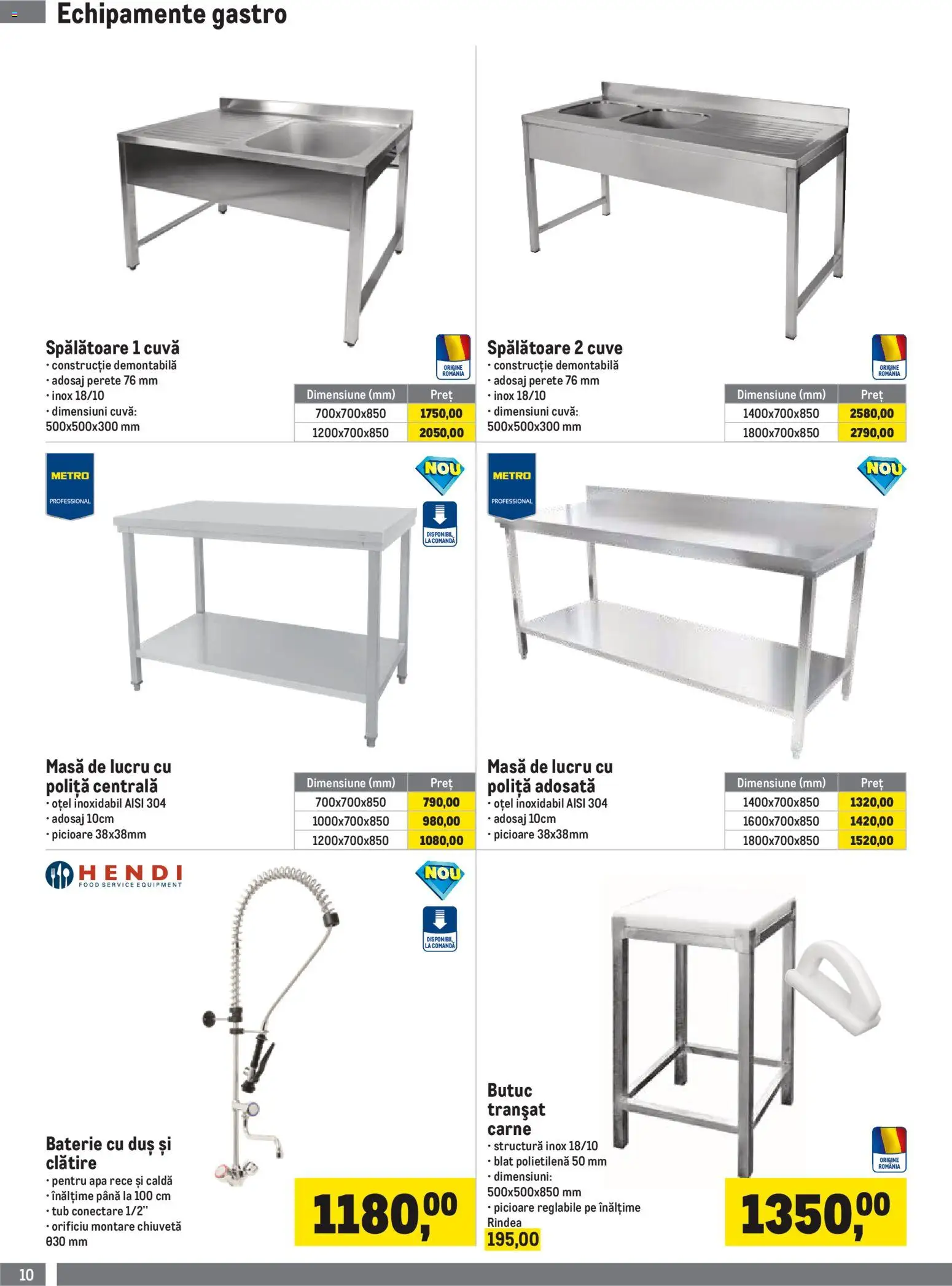 Noul catalog Metro – valabil de la 01.10.2026 | Pagină: 10 | Produse: Gastro, Masă, Baterie, Duș