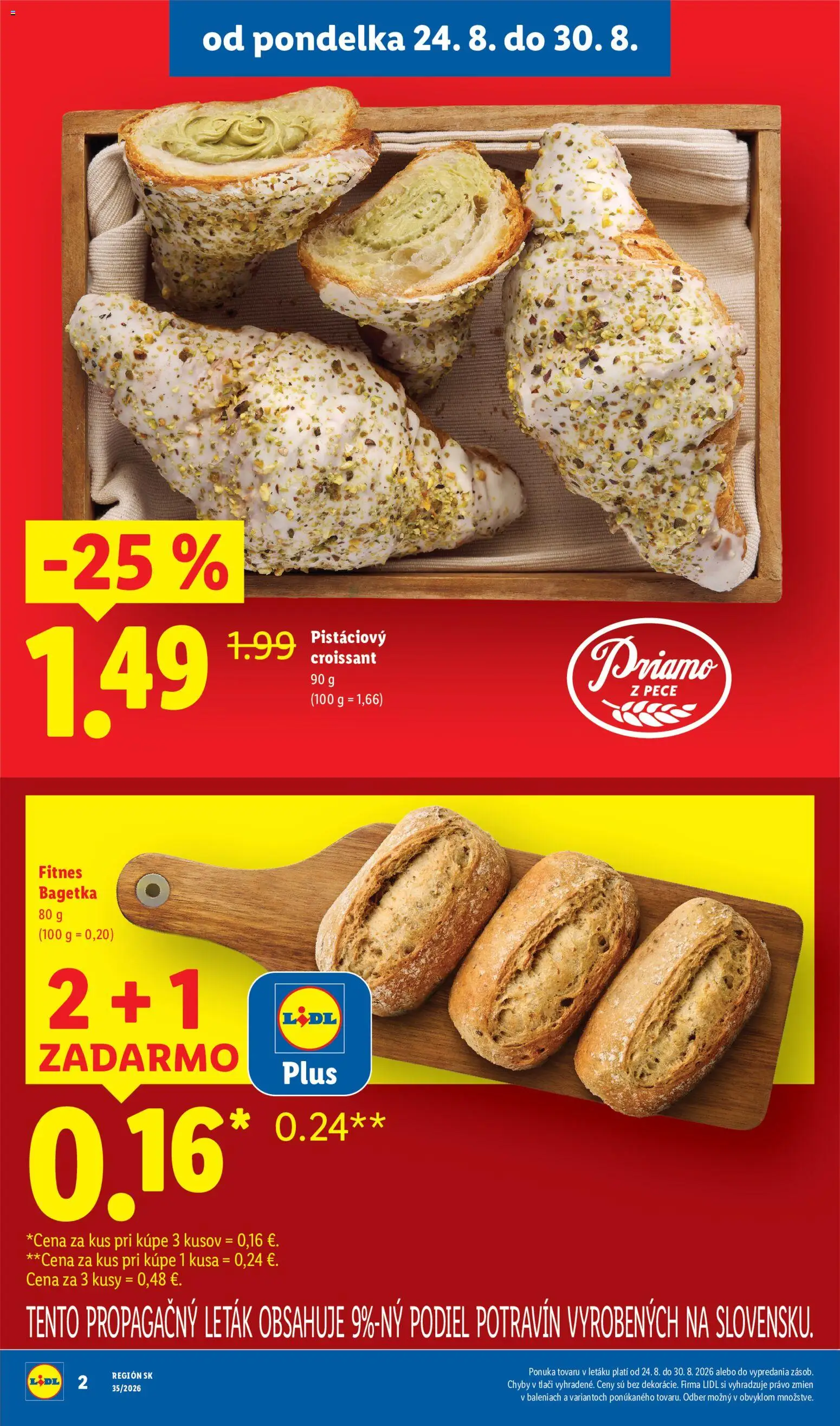 Nové Lidl akcie – leták je platný od 24.08.2026 | Strana: 2 | Produkty: Croissant