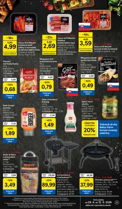 Tesco leták platný od 29.04.2026 | Strana: 25 | Produkty: Gril, Kuracie krídla, Brikety