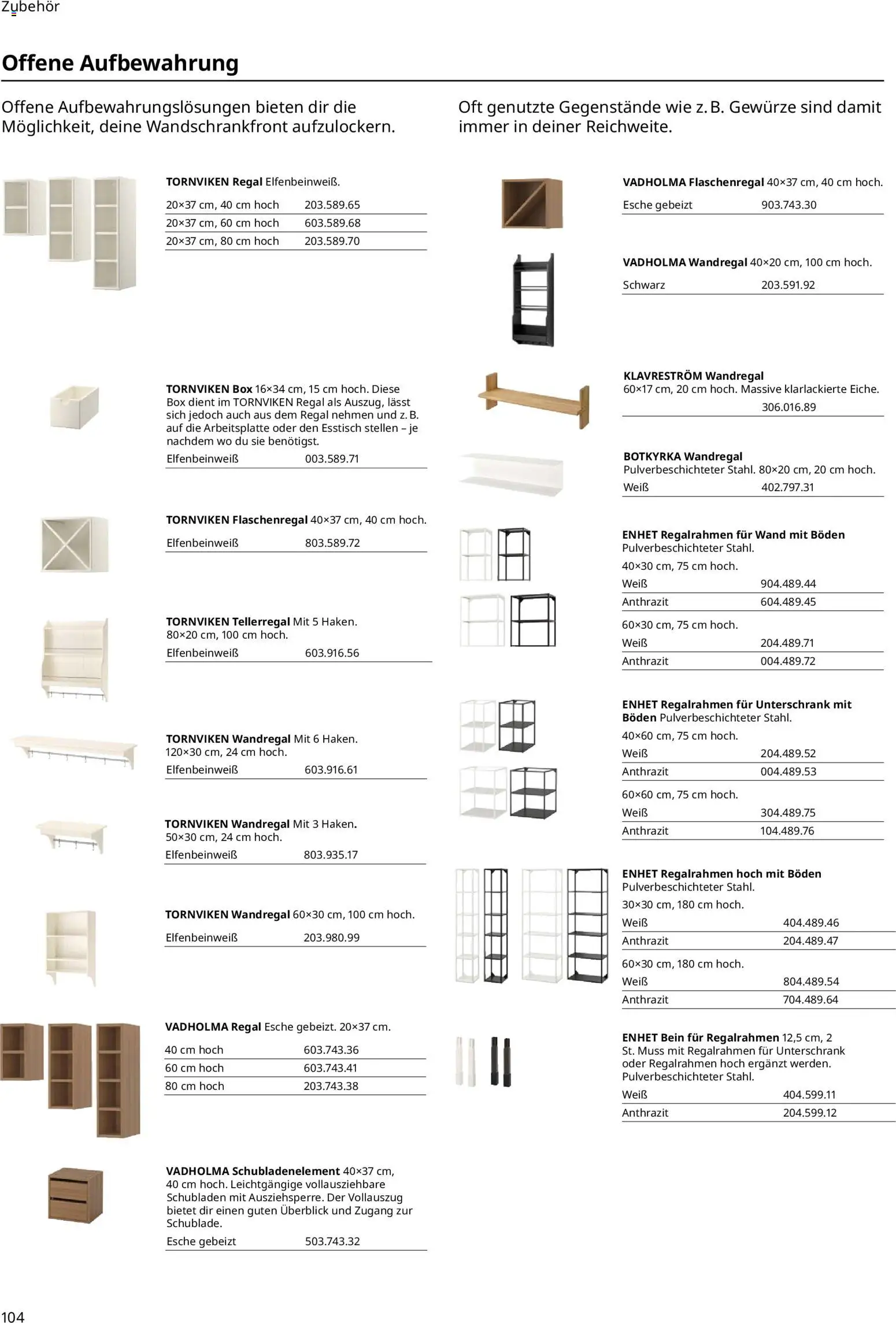 Ikea Prospekt 	 – gültig ab 01.04.2025 | Seite: 104 | Produkte: Esstisch, Regal, Unterschrank, Gewürze