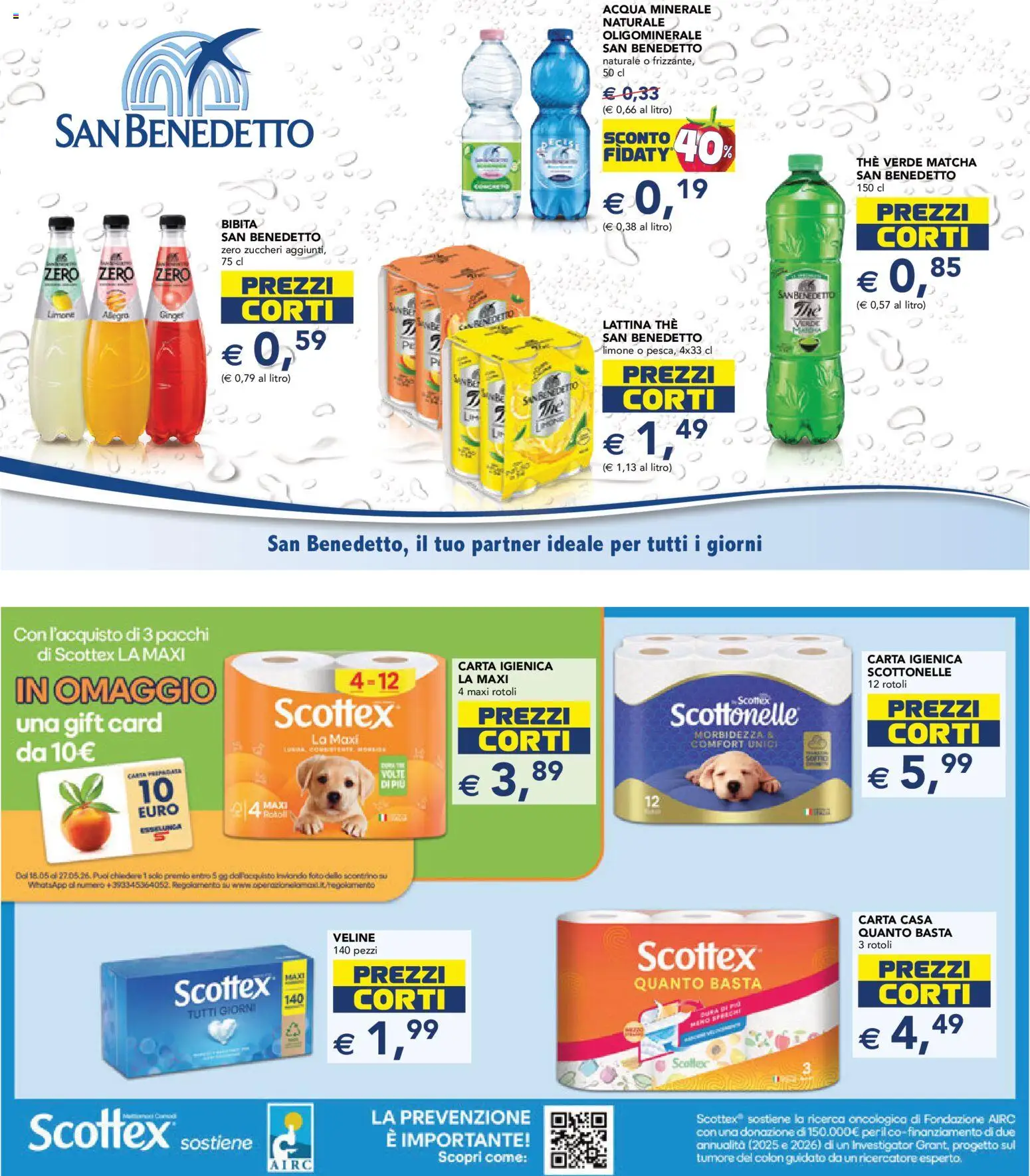 Volantino Esselunga S del 18.05.2026 | Pagina: 23 | Prodotti: Carta igienica, Veline, Acqua, The