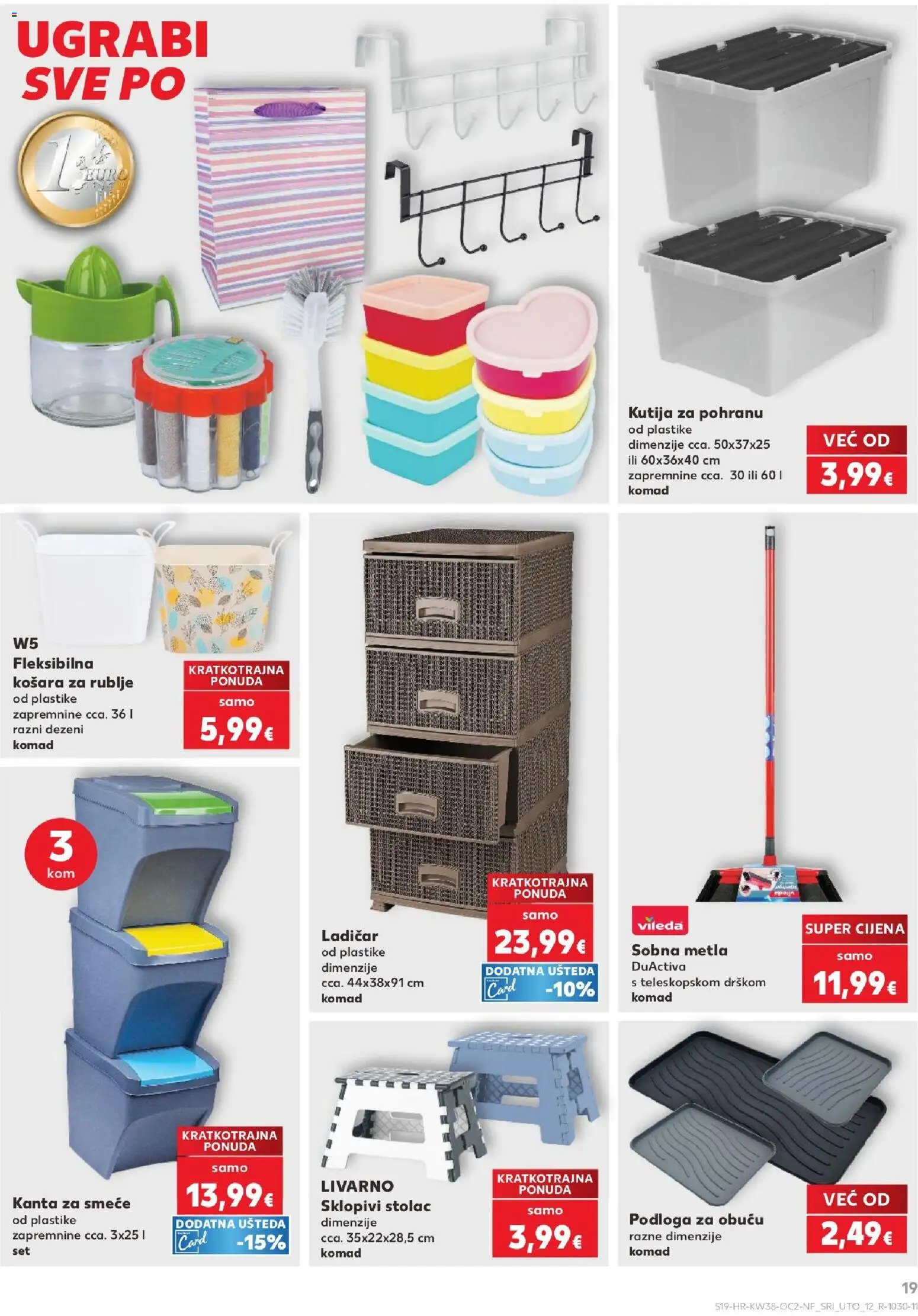 Kaufland katalog | vrijedi od 16.09.2026 | Stranica: 19 | Proizvodi: Kutija, Metla, Podloga, Kutija za pohranu